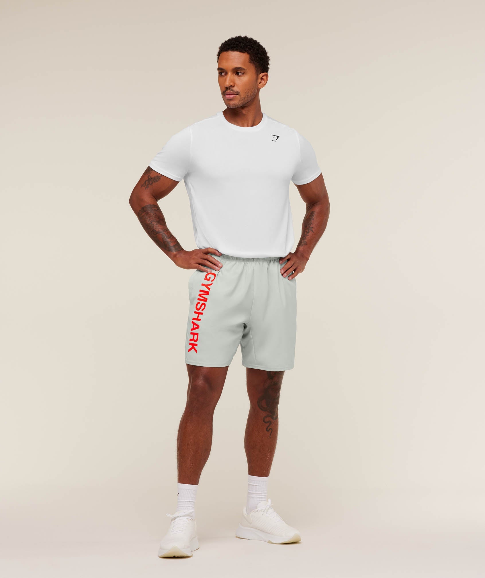 Gymshark Conditioning 7" Shorts Light Grey