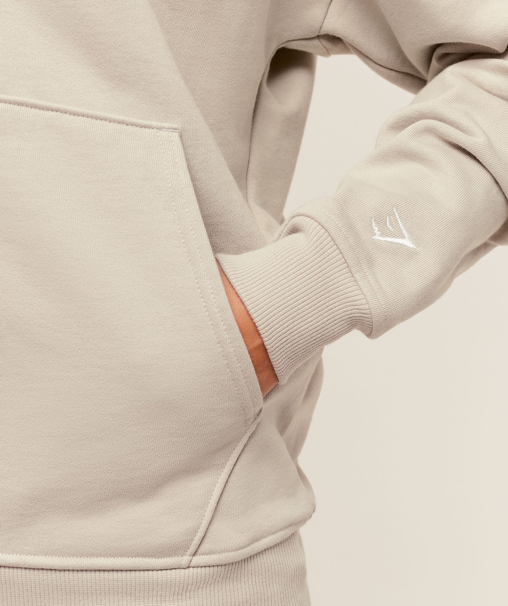 Women's Gymshark Fitness Embroidered Graphic Zip Up Hoodie Pebble Grey