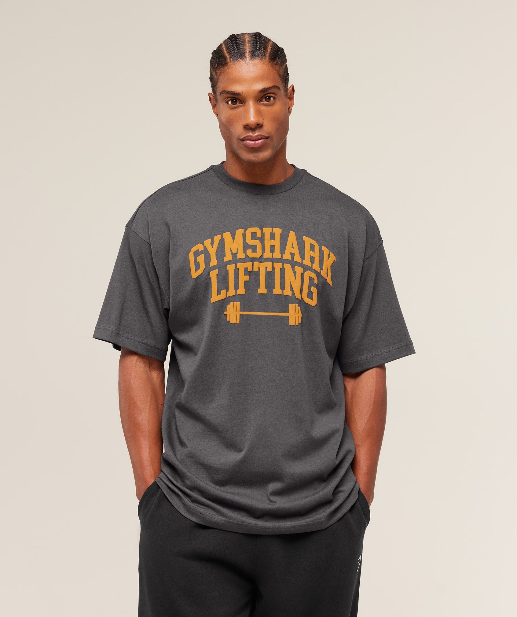 Gymshark Lifting Barbell T-Shirt Onyx Grey