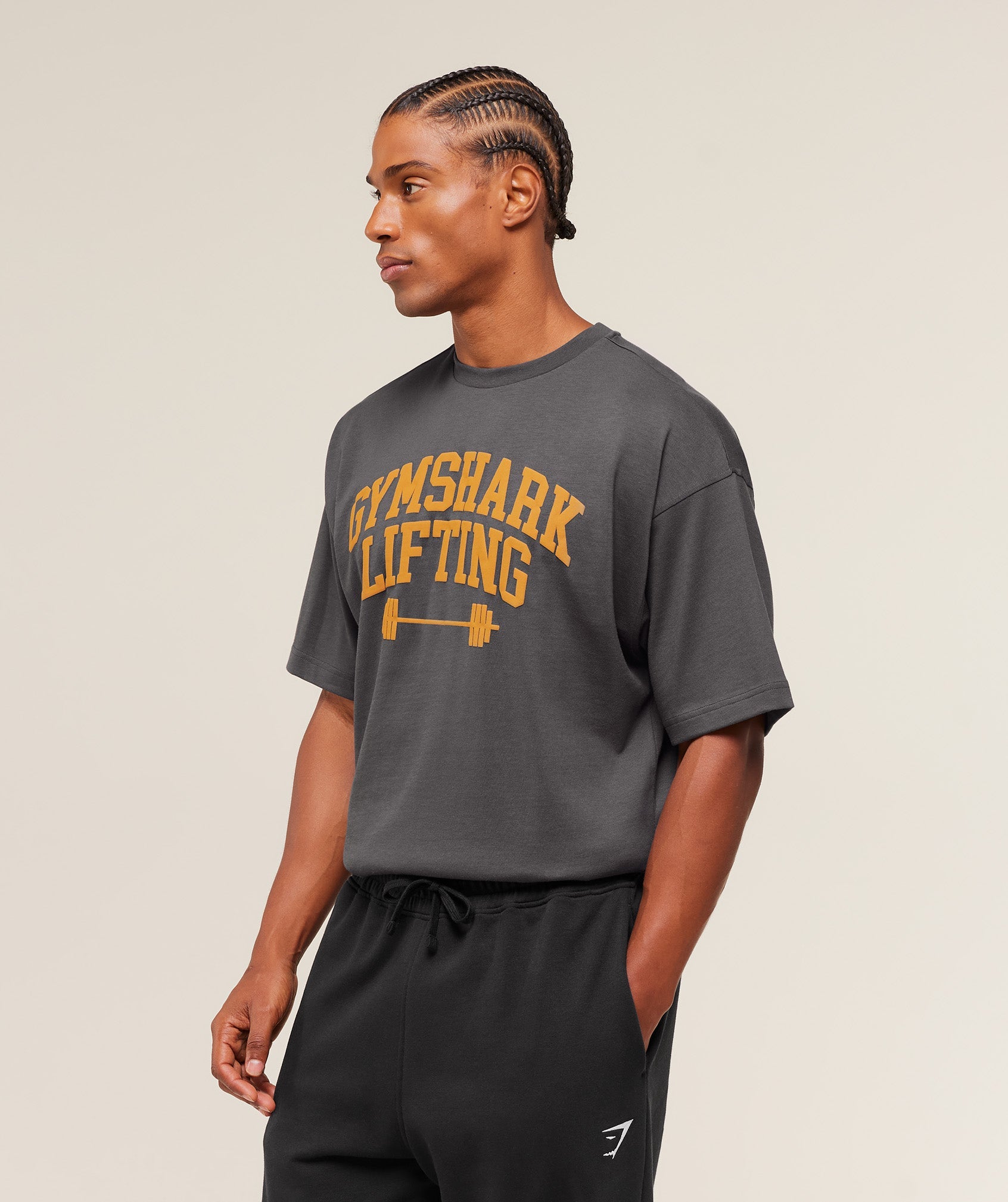 Gymshark Lifting Barbell T-Shirt Onyx Grey