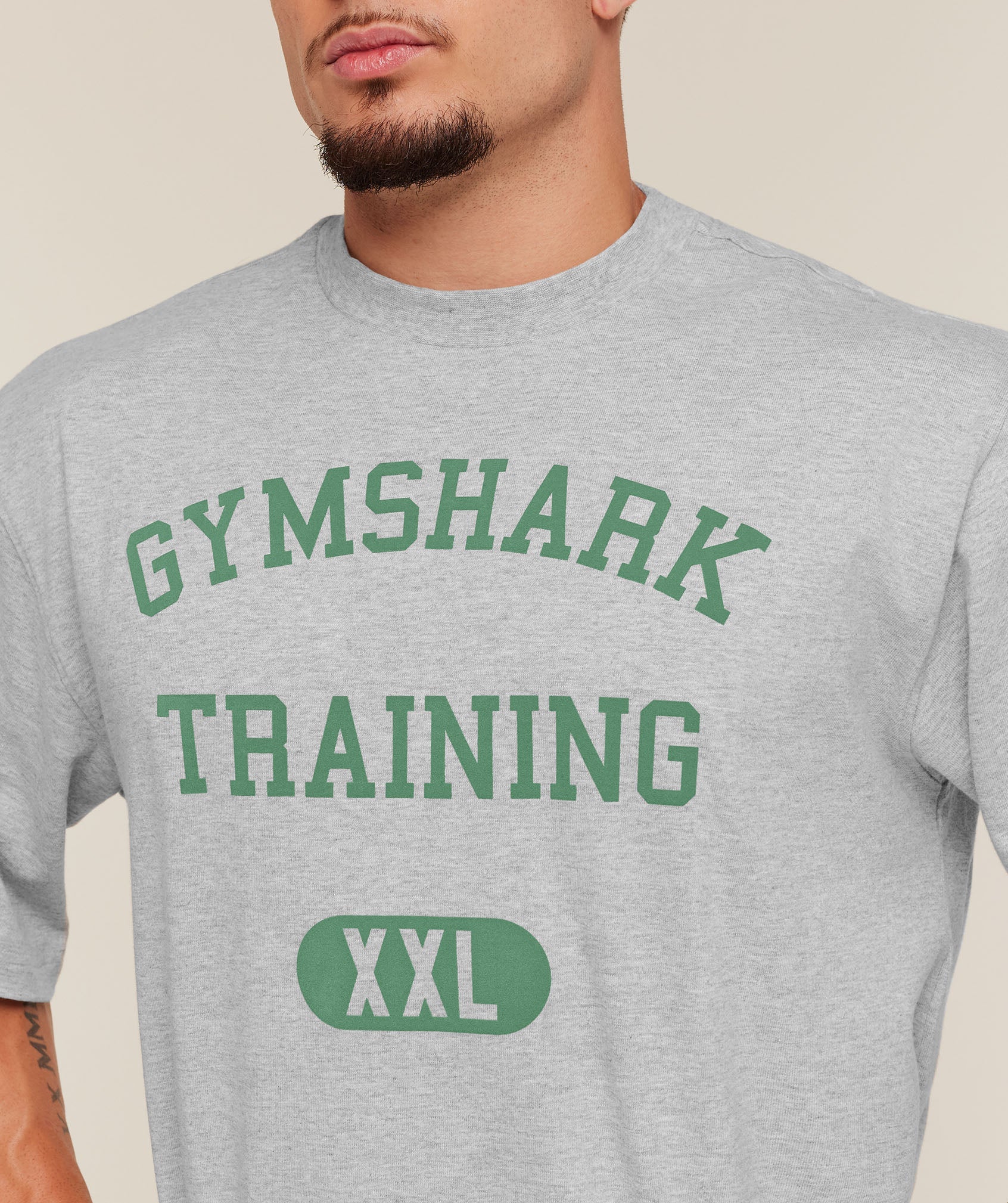 Gymshark Gymshark Training Graphic T-Shirt Light Grey Core Marl