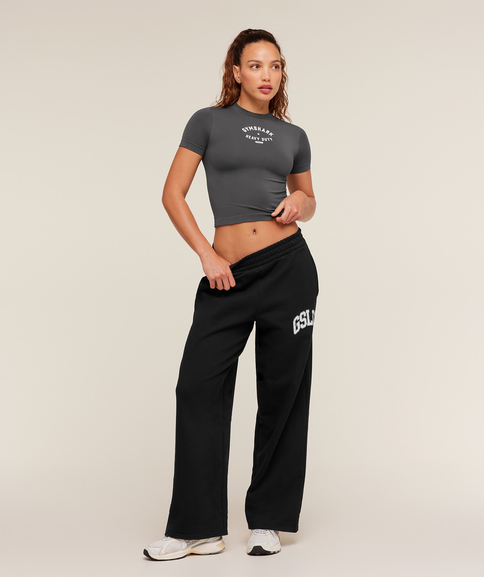 Women's Gymshark Heavy Duty Seamless T-Shirt Onyx Grey