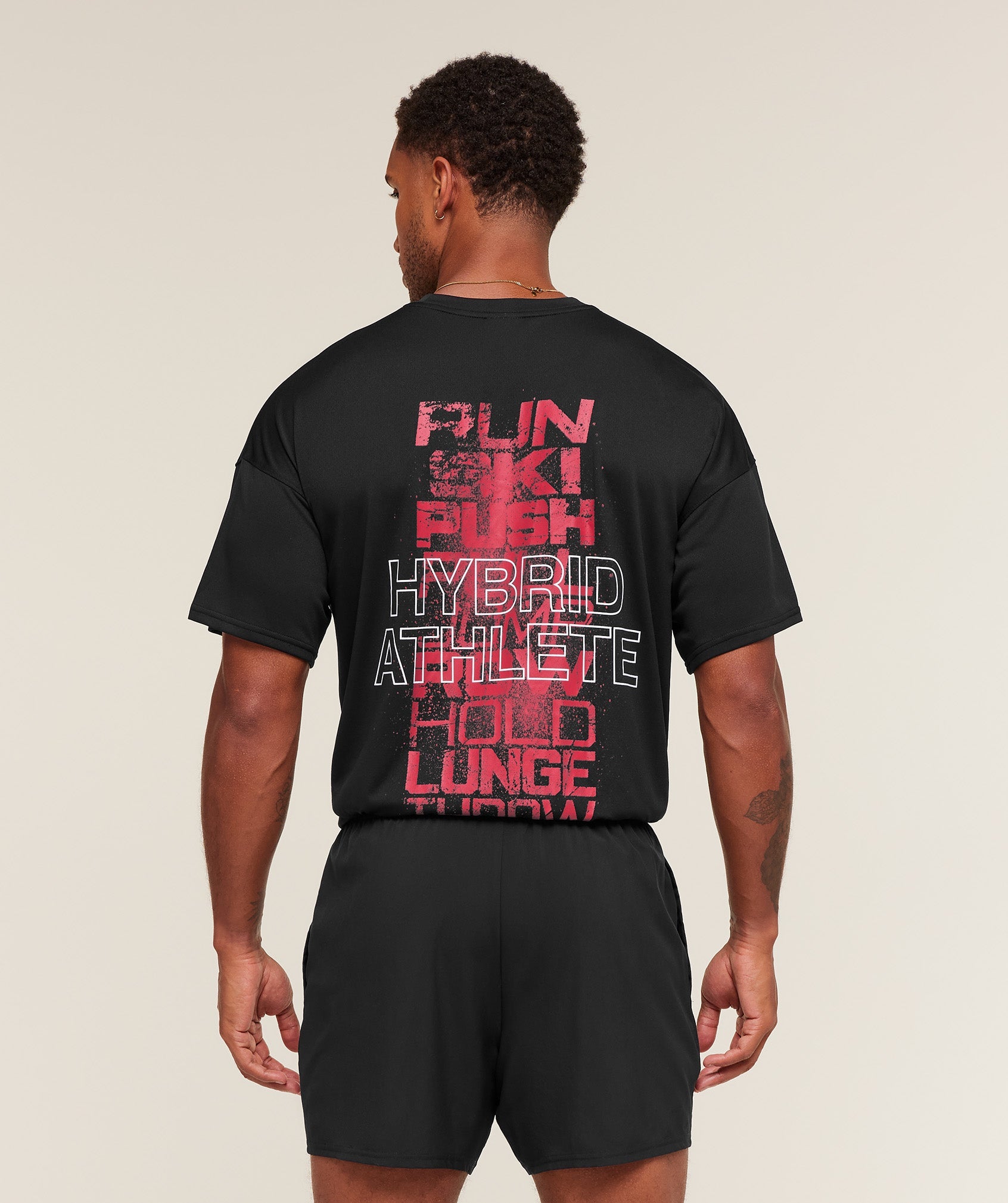 Gymshark Hybrid Athlete T-Shirt Gs Black