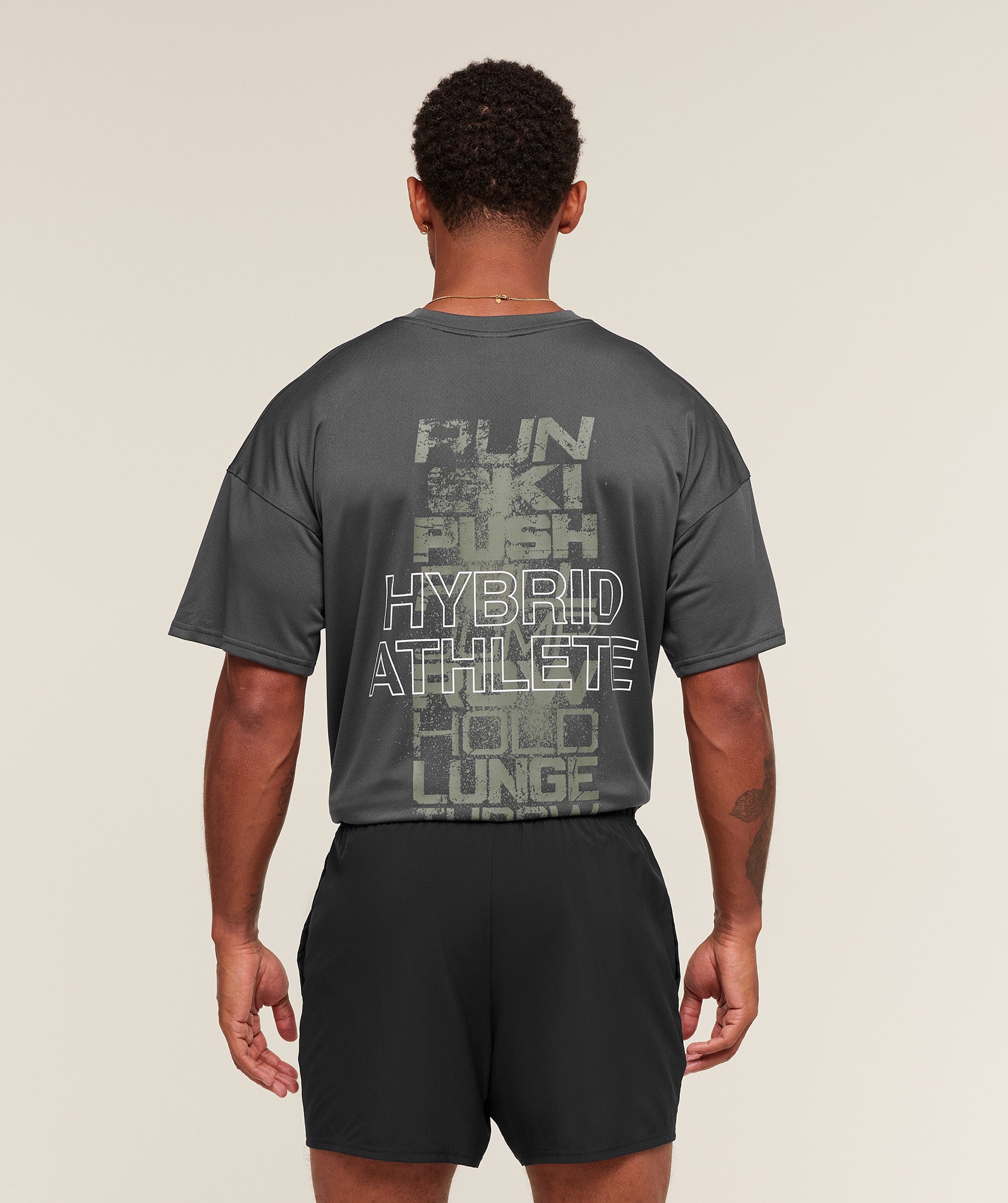 Gymshark Hybrid Athlete T-Shirt Onyx Grey