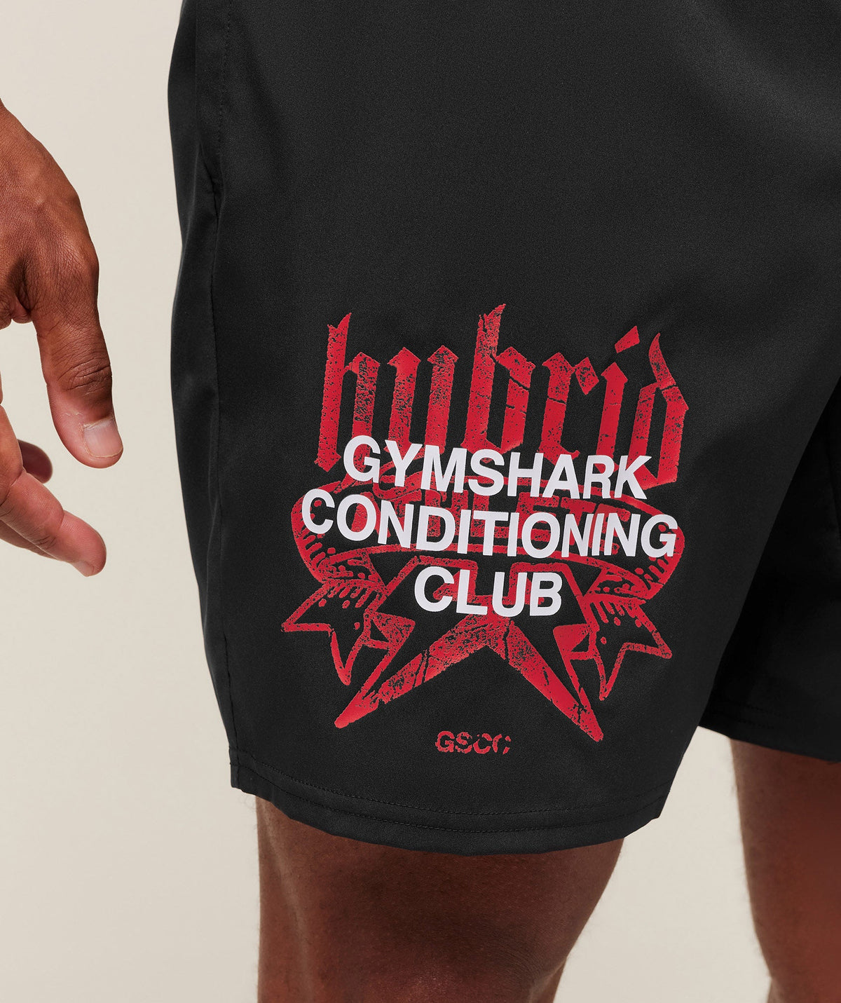 Gymshark Hybrid Graphic 7" Shorts Black