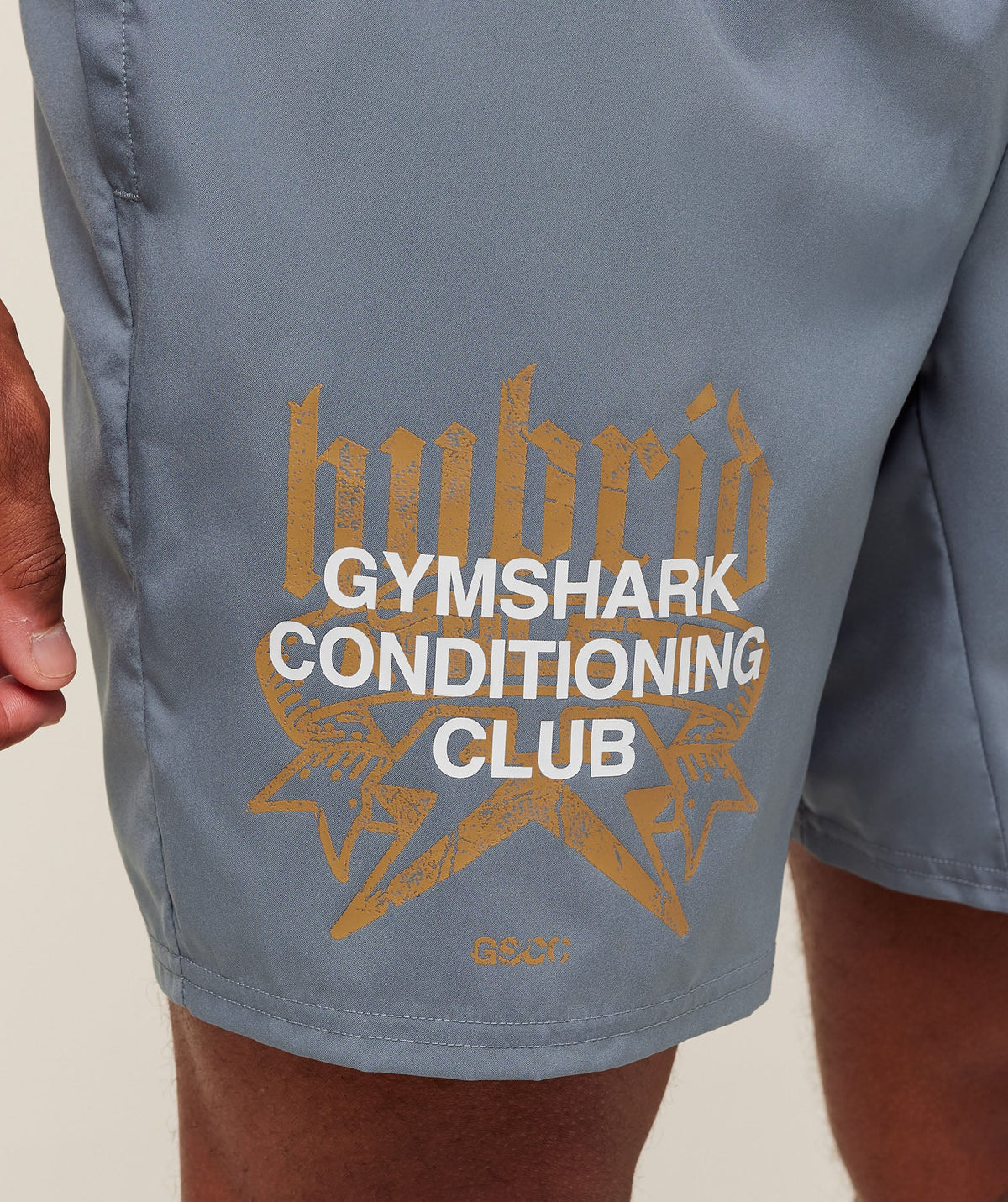 Gymshark Hybrid Graphic 7" Shorts Iron Blue