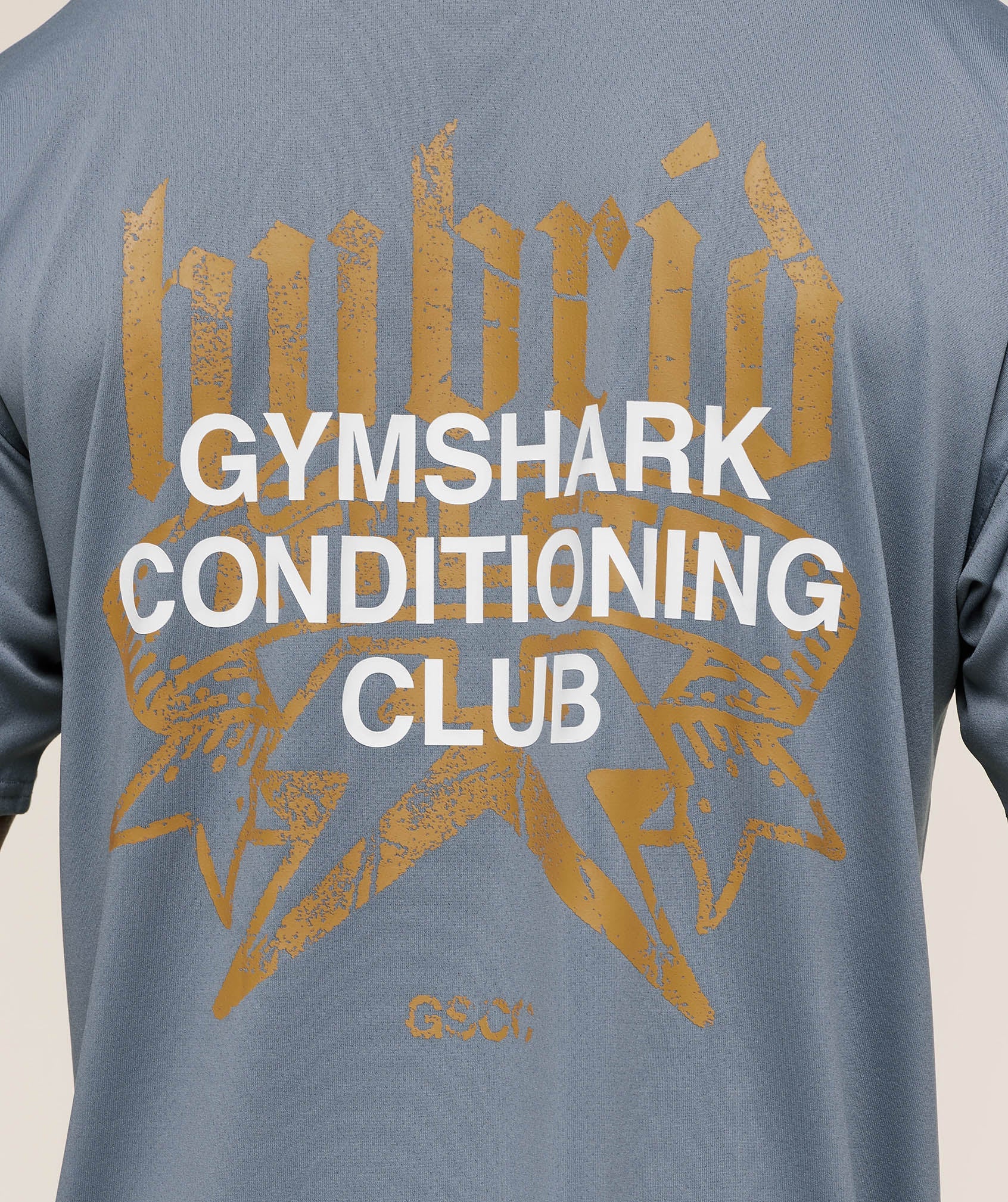 Gymshark Hybrid Graphic T-Shirt Iron Blue