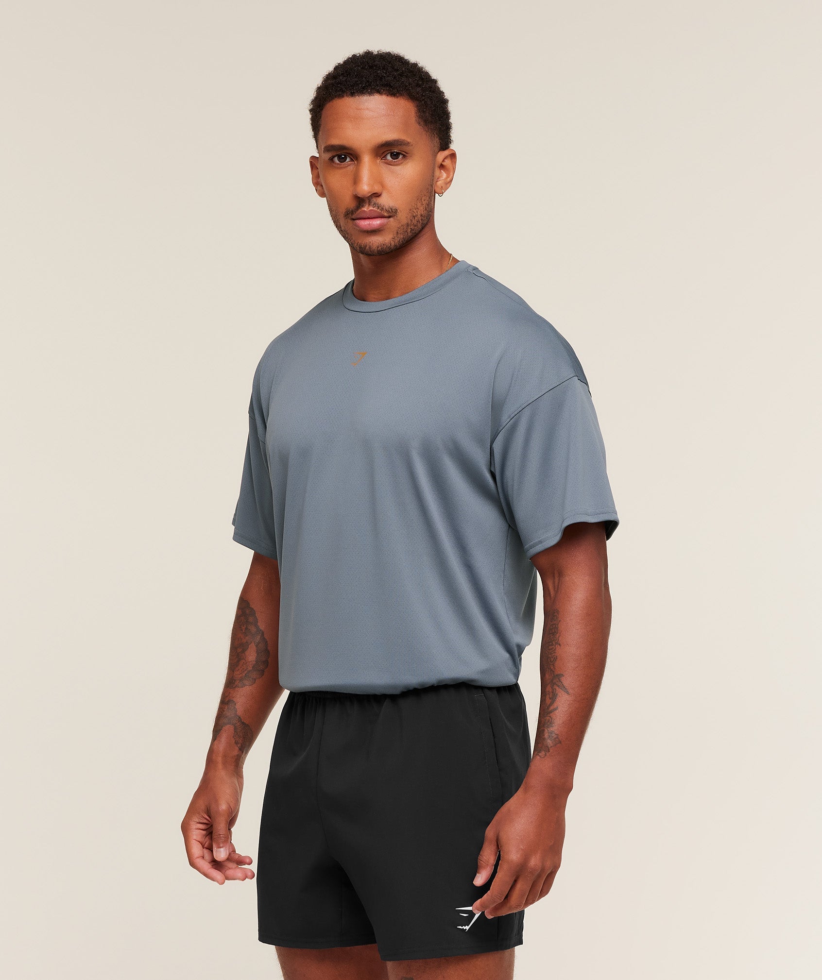Gymshark Hybrid Graphic T-Shirt Iron Blue