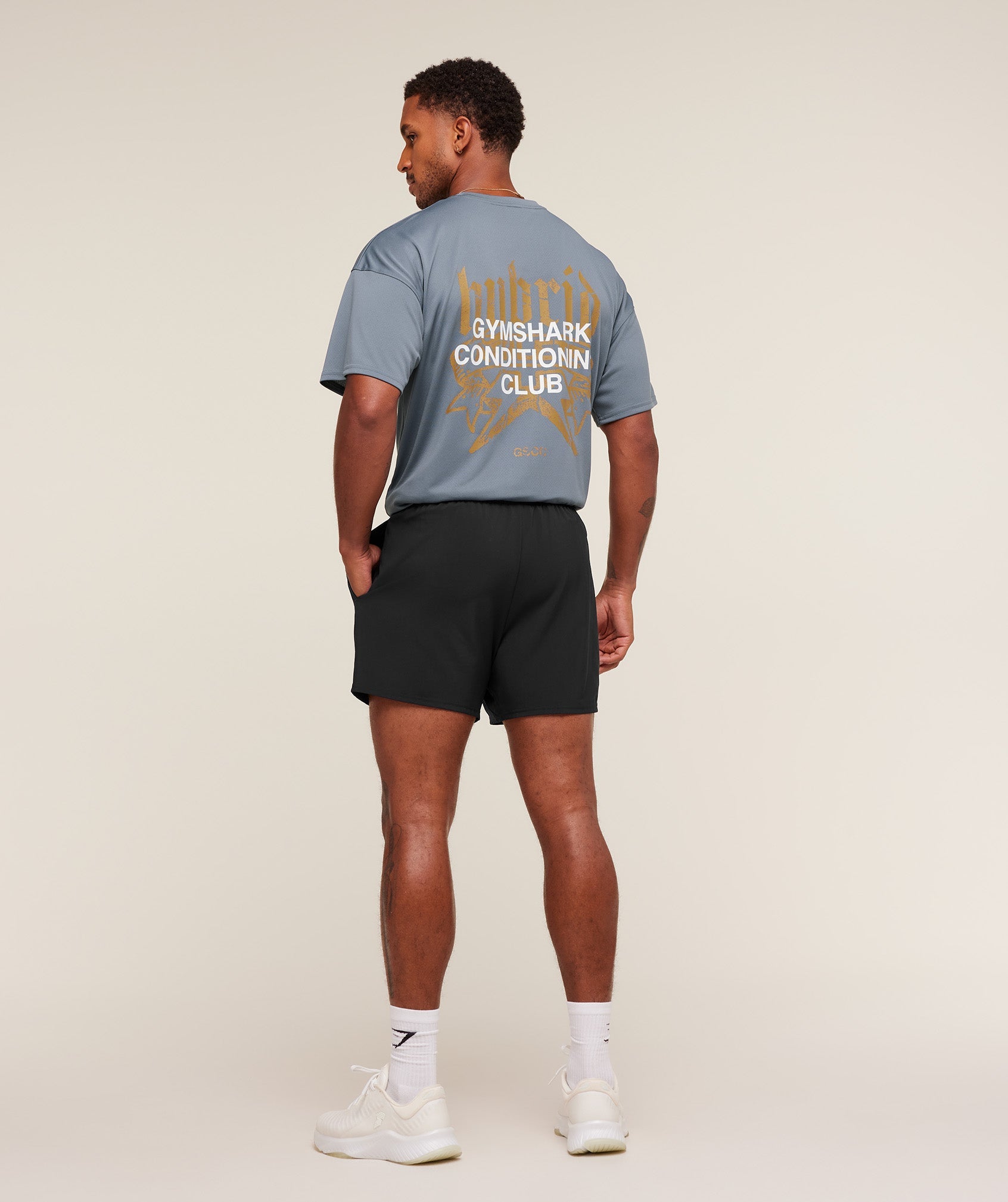 Gymshark Hybrid Graphic T-Shirt Iron Blue