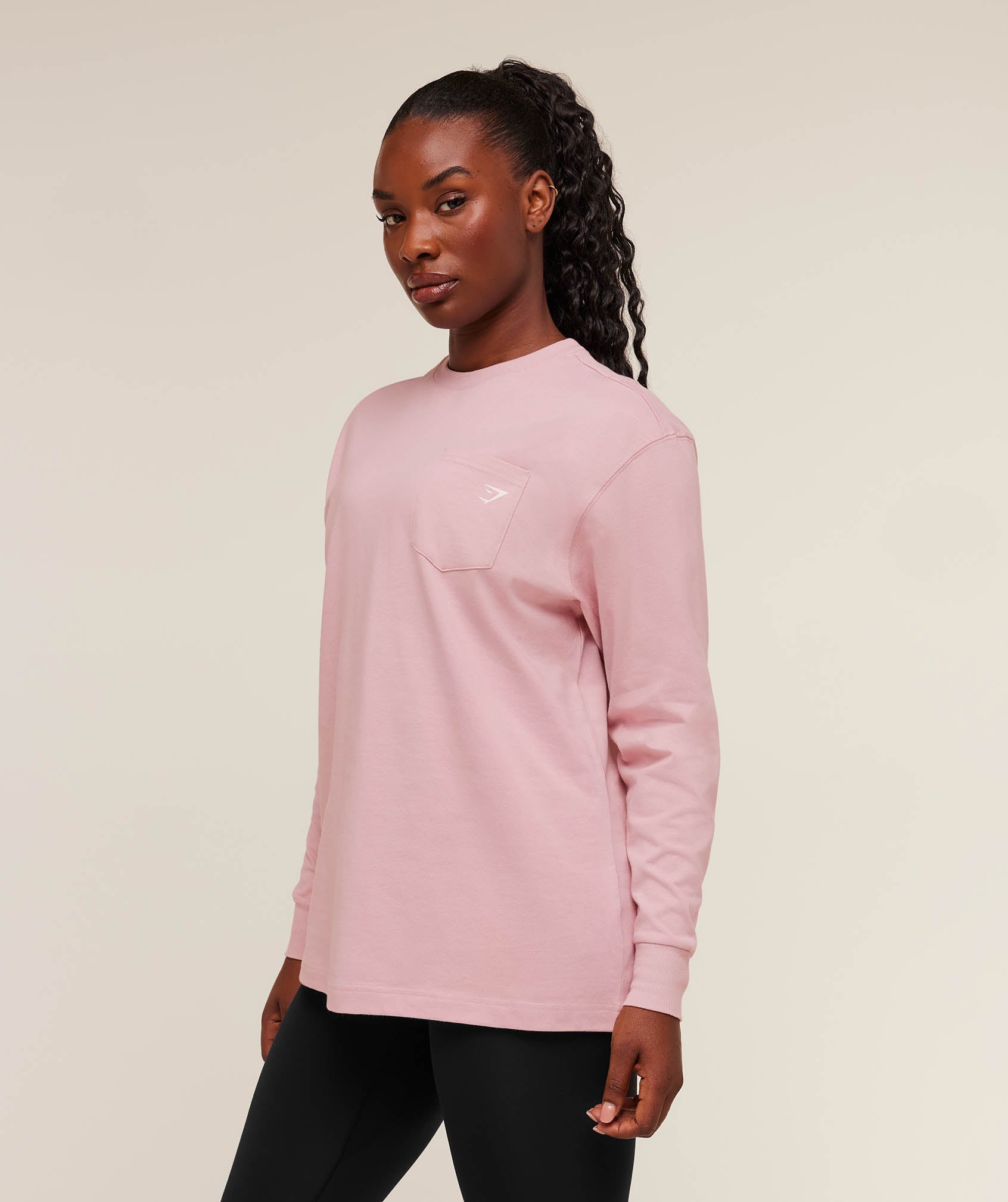 Women's Gymshark Juicy Peach Long Sleeve T-Shirt Cloud Pink