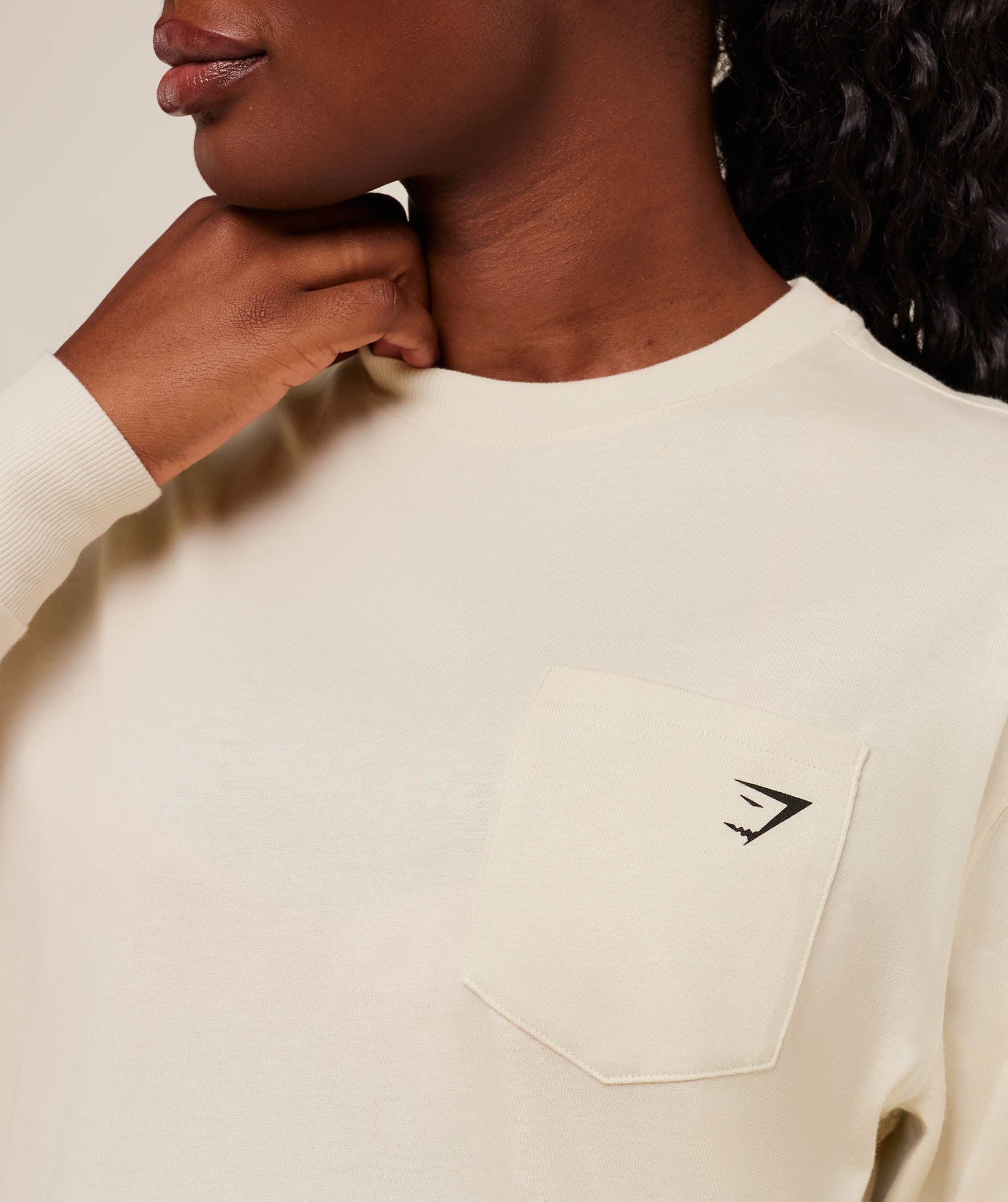 Women's Gymshark Juicy Peach Long Sleeve T-Shirt Oat White