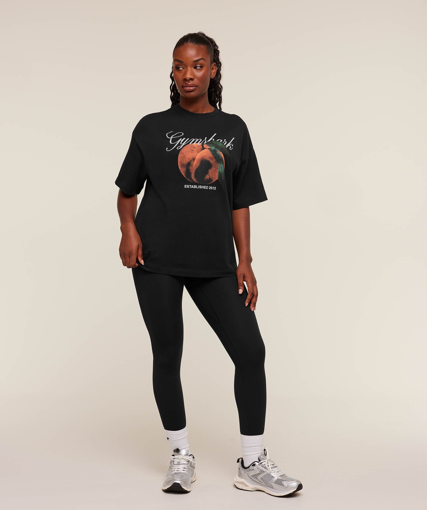 Women's Gymshark Juicy Peach Short Sleeve T-Shirt Black