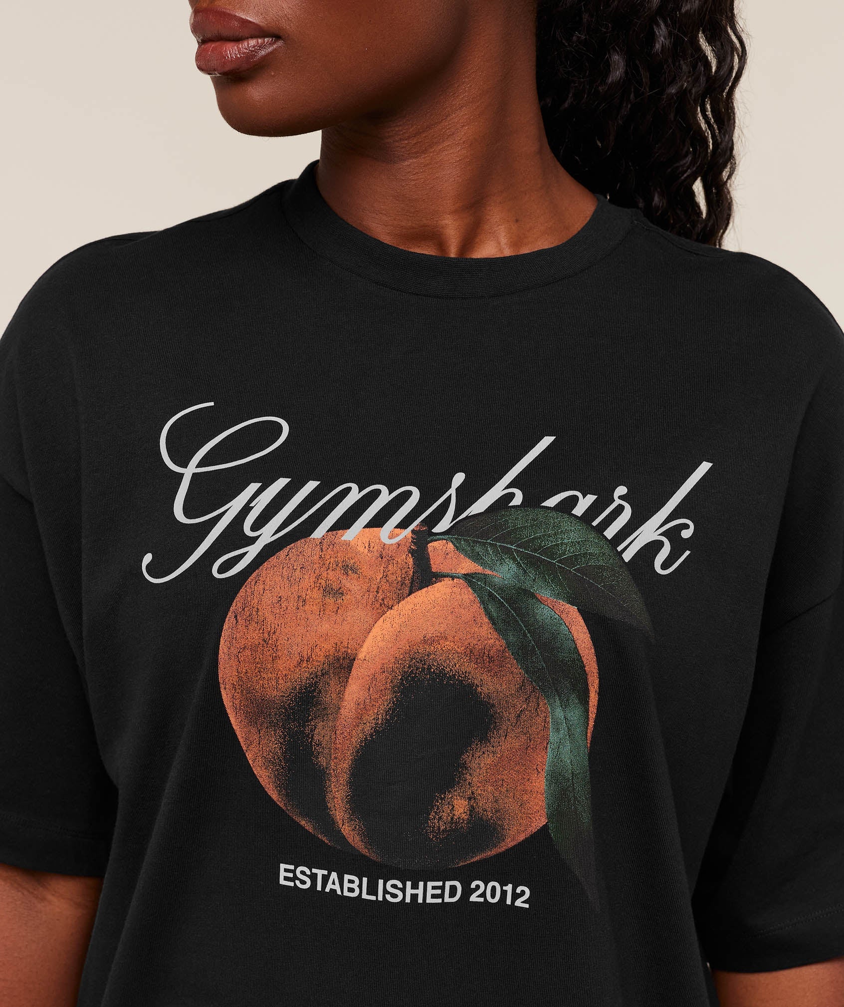 Women's Gymshark Juicy Peach Short Sleeve T-Shirt Black
