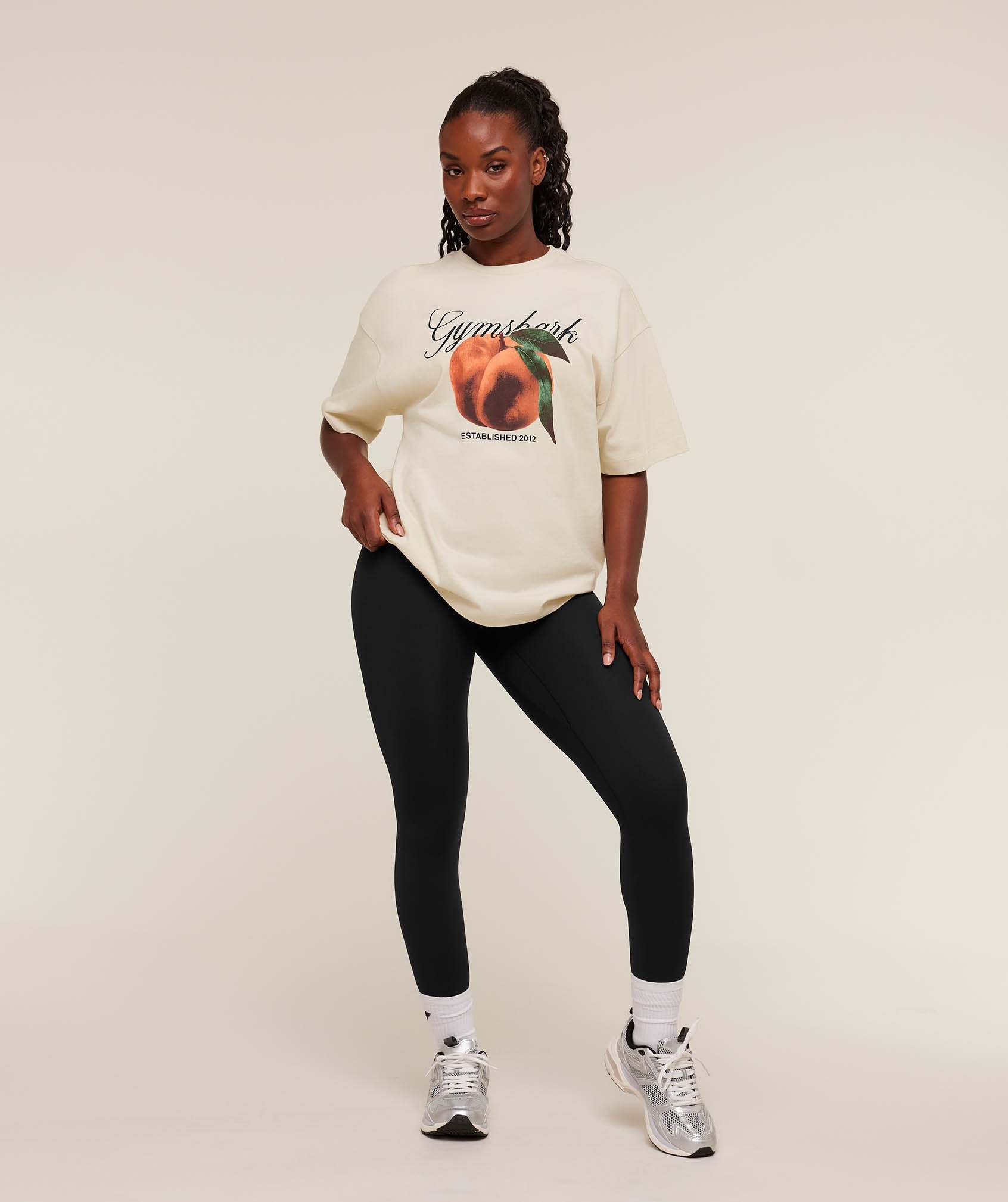 Women's Gymshark Juicy Peach Short Sleeve T-Shirt Oat White