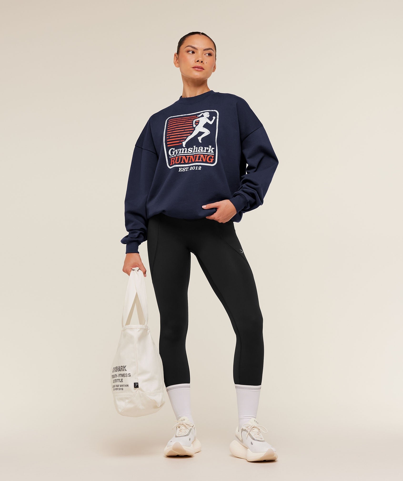 Women's Gymshark Run Club Graphic Sweatshirt Heavy Blue