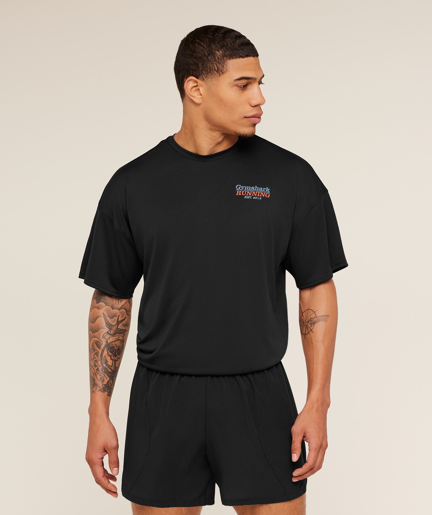 Gymshark Run Club Graphic T-Shirt Gs Black