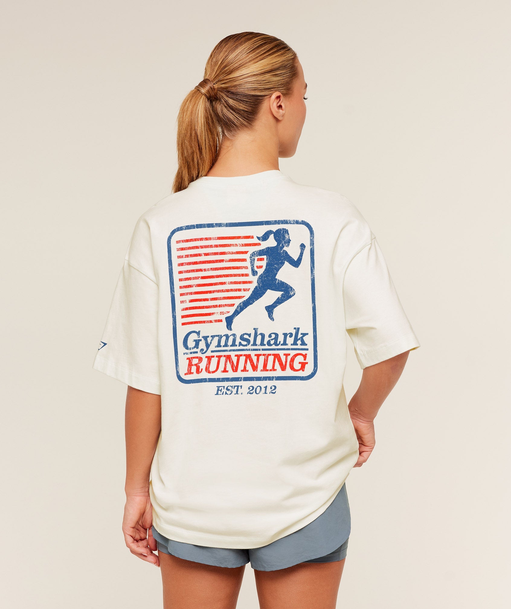 Women's Gymshark Run Club Graphic Short Sleeve T-Shirt Gs Soft White