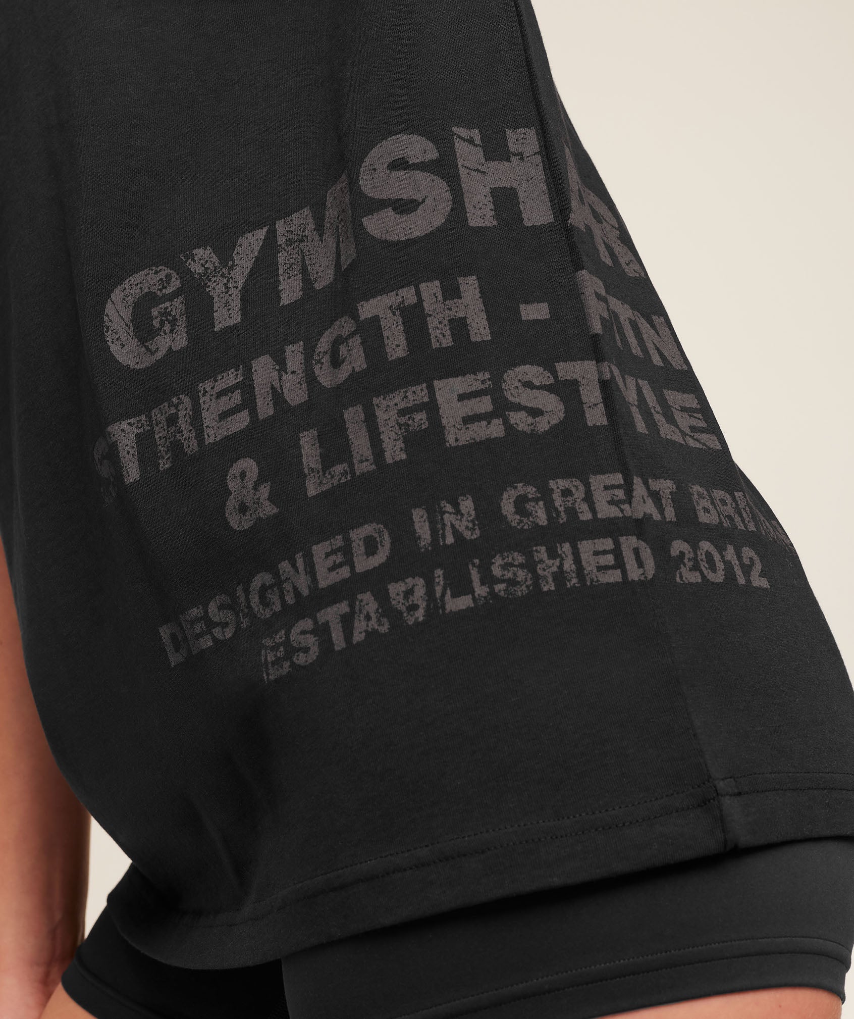 Women's Gymshark Stacked Graphic Short Sleeve T-Shirt Black