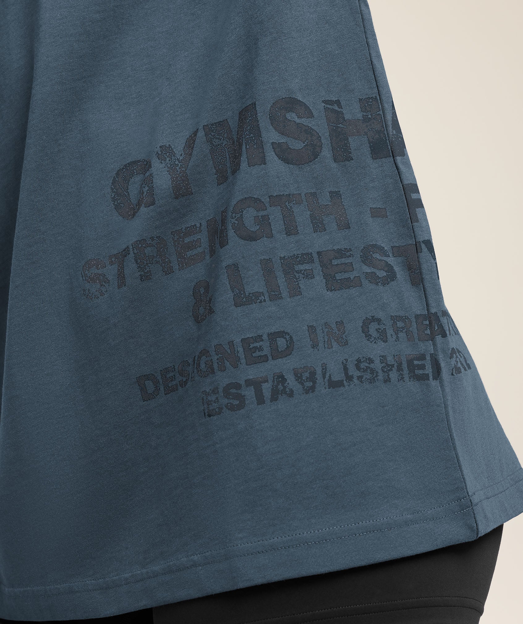 Women's Gymshark Stacked Graphic Short Sleeve T-Shirt Stealth Blue