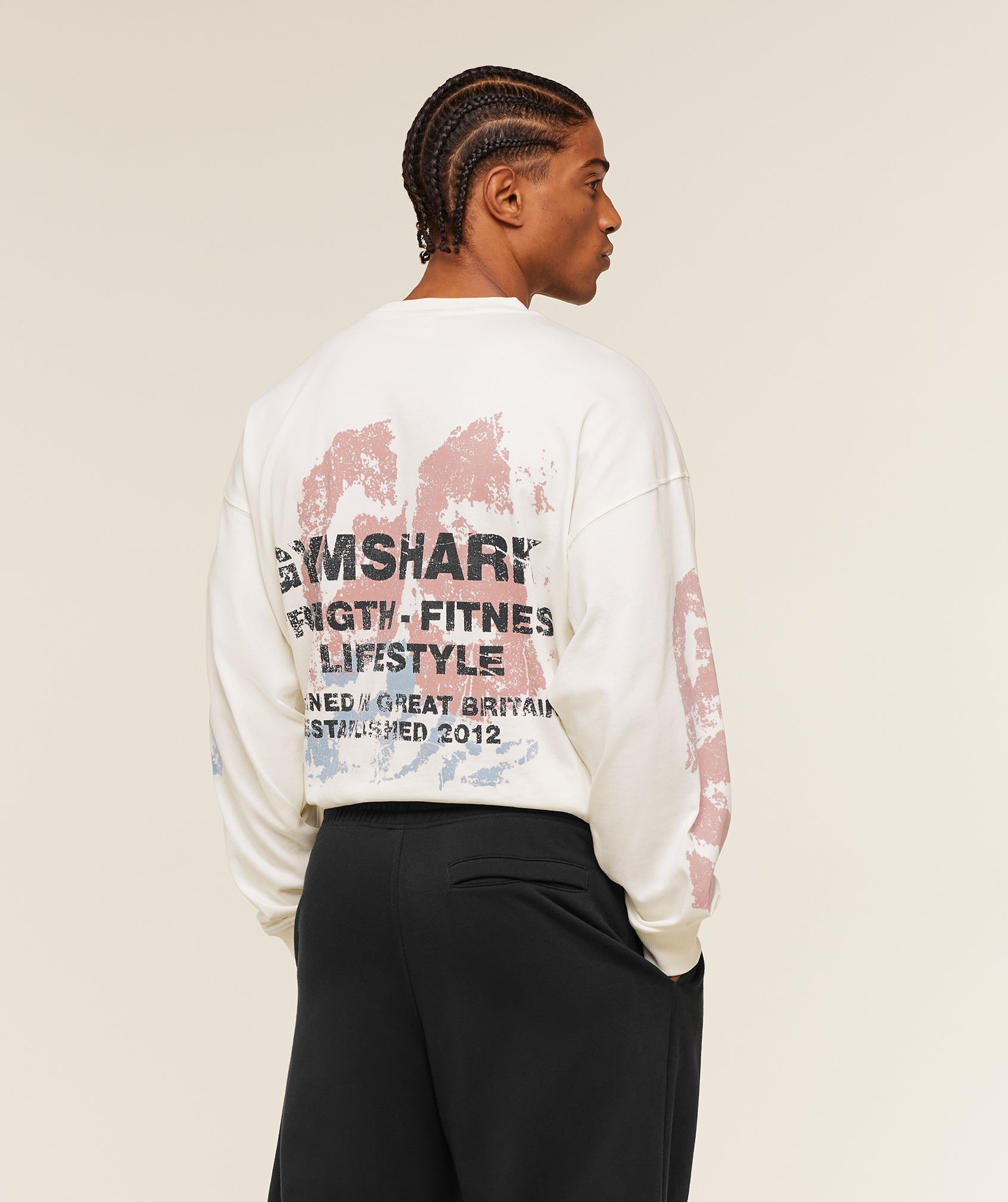 Gymshark Strength Fitness & Lifestyle Long Sleeve T-Shirt Soft White