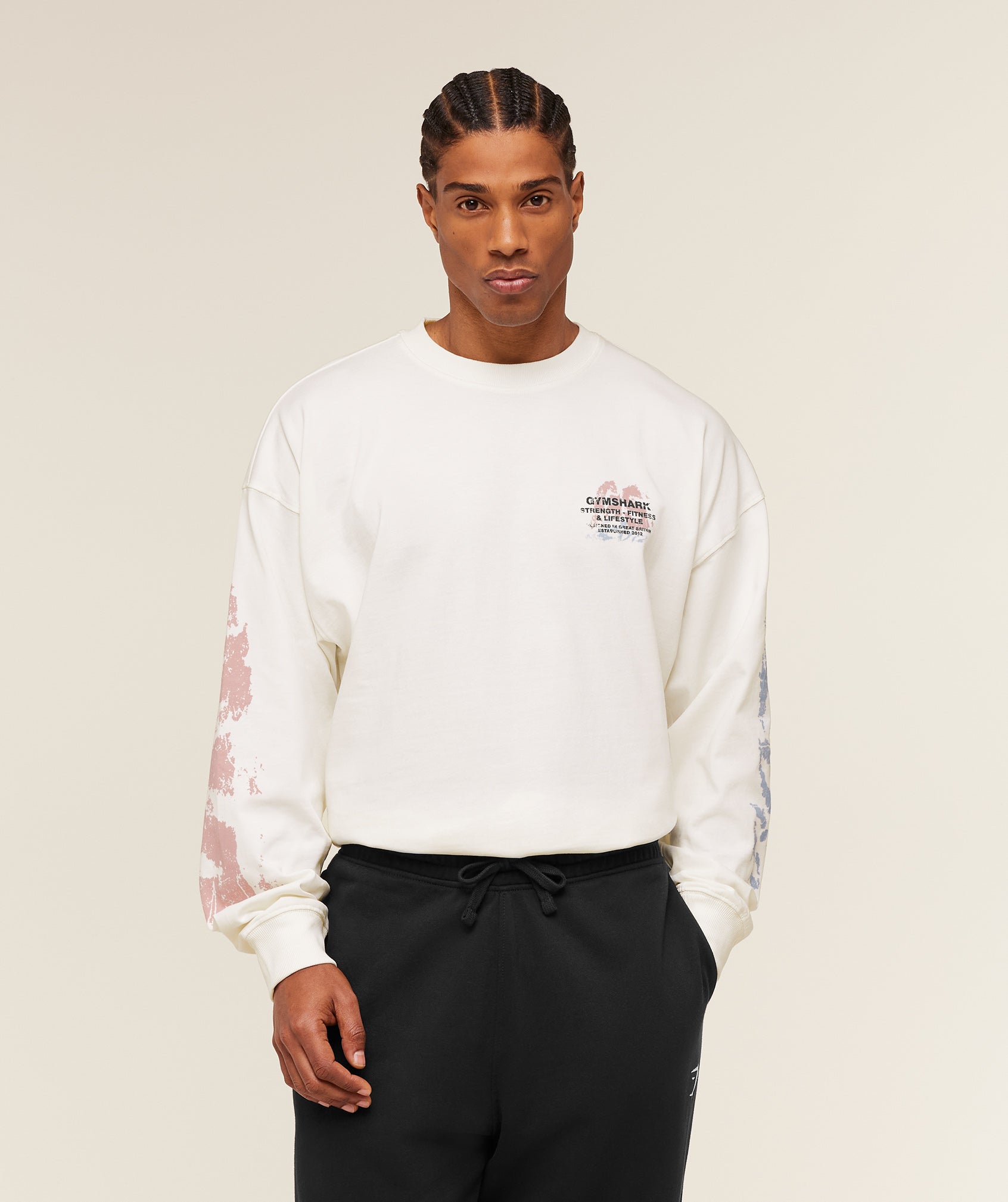 Gymshark Strength Fitness & Lifestyle Long Sleeve T-Shirt Soft White