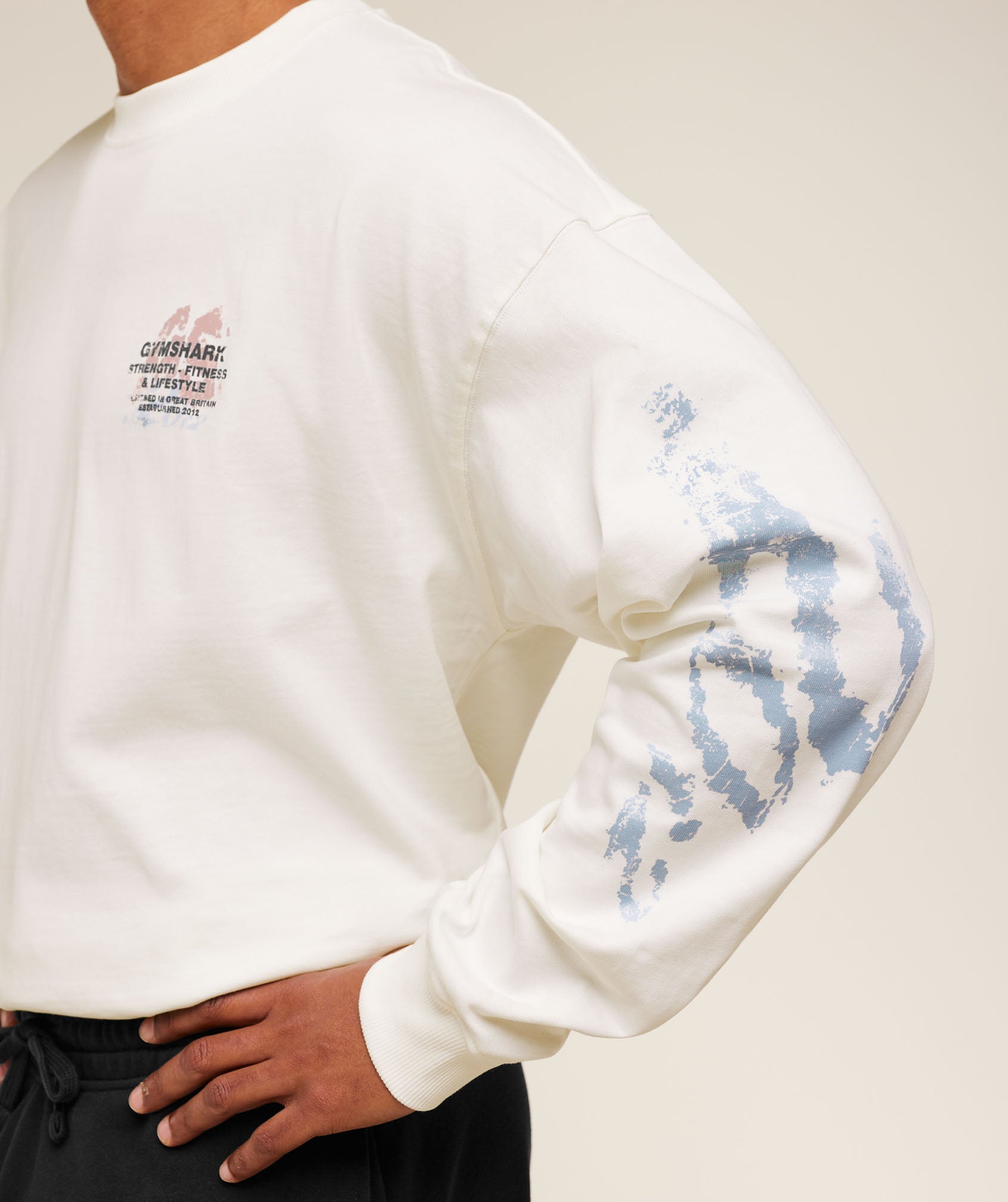 Gymshark Strength Fitness & Lifestyle Long Sleeve T-Shirt Soft White