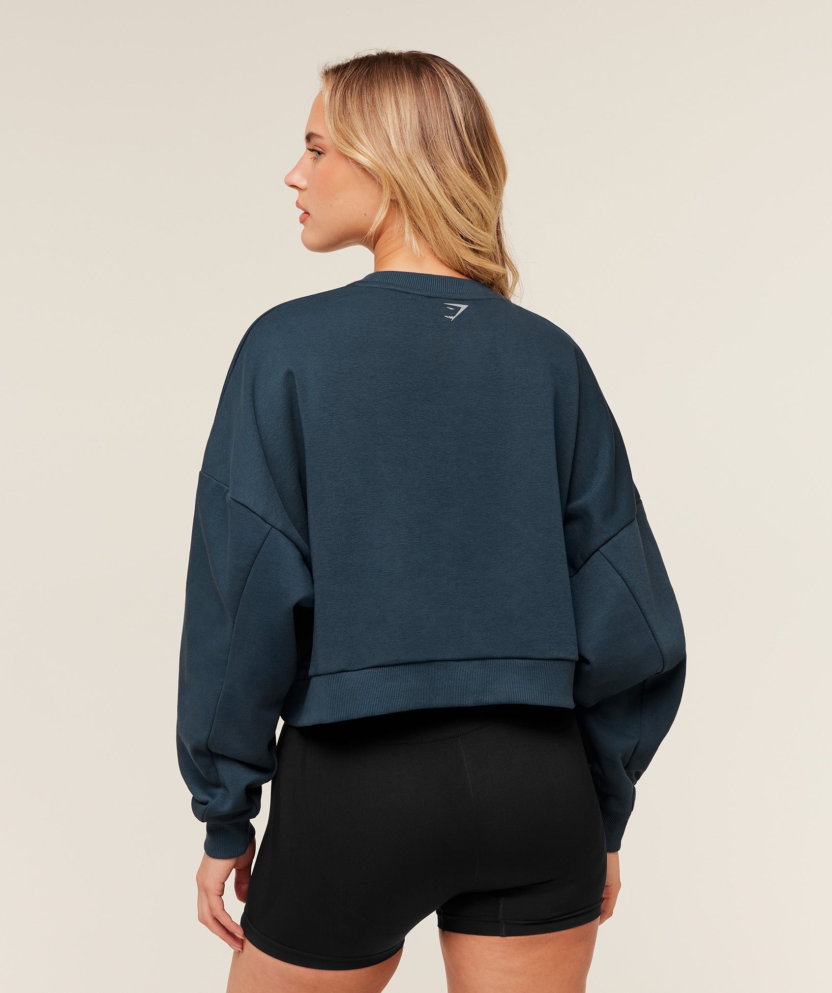 Women's Gymshark Worn Crest Graphic Sweatshirt Gs Stealth Blue