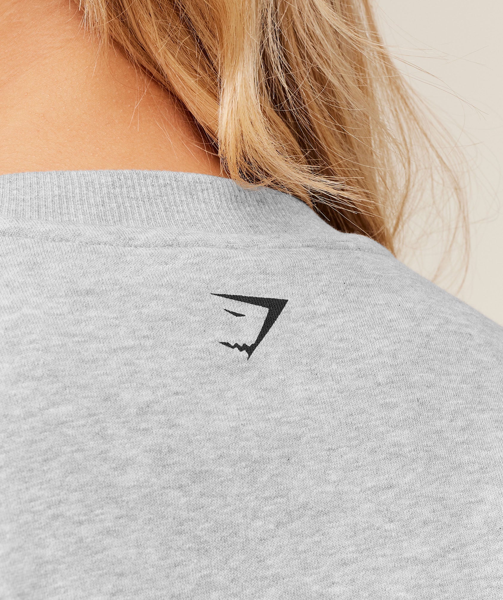 Women's Gymshark Worn Crest Graphic Sweatshirt Light Grey Core Marl