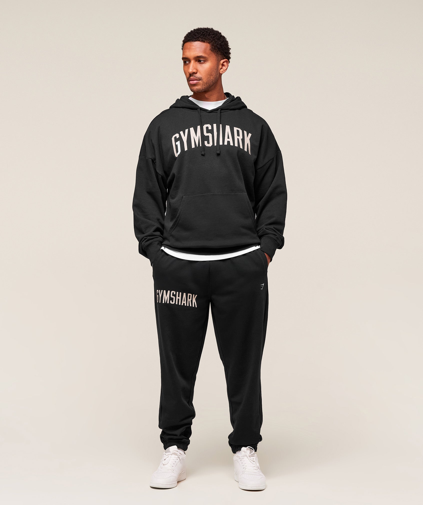 Gymshark Worn Graphic Joggers Black