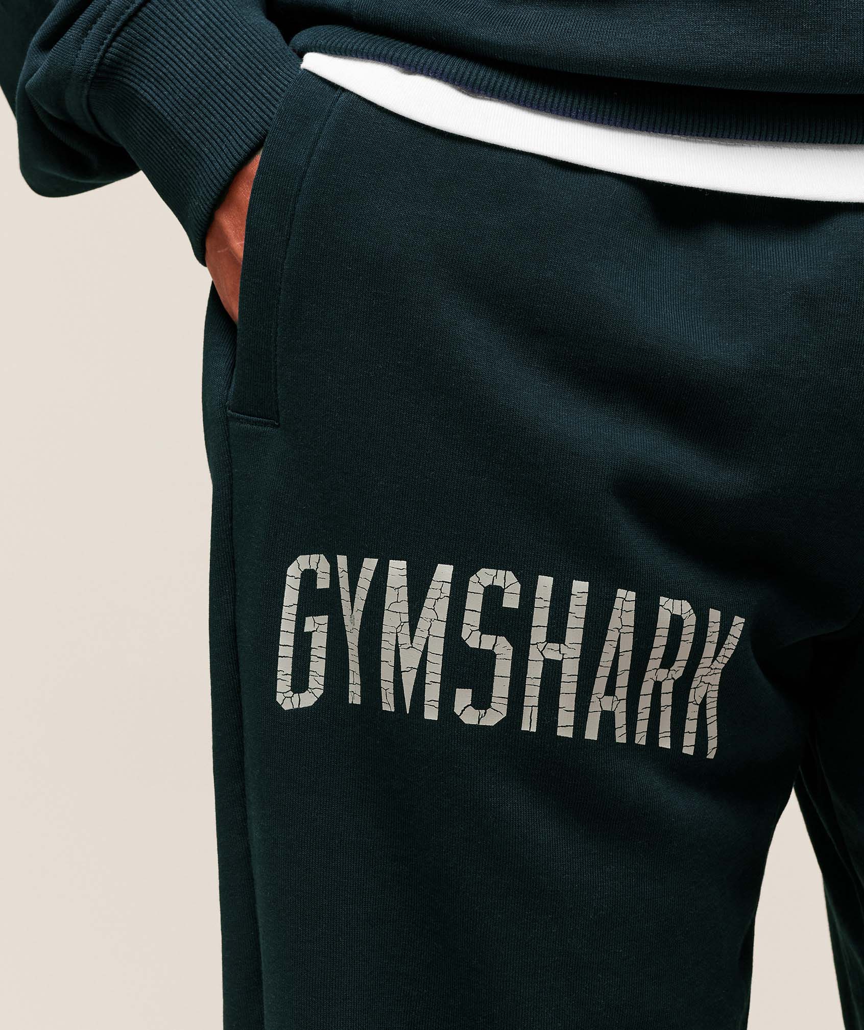 Gymshark Worn Graphic Joggers Deep Petrol Blue