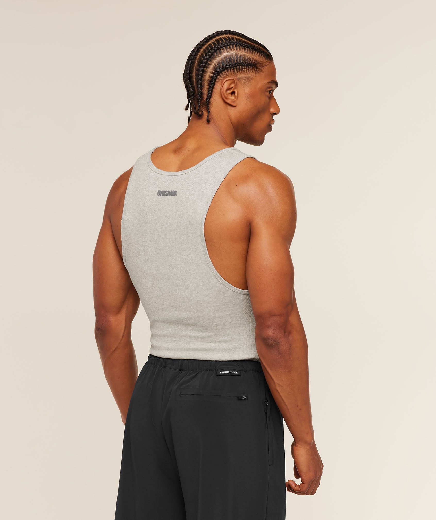 Gymshark Gymshark X Cbum Ribbed Tank Bros Stone Grey Marl