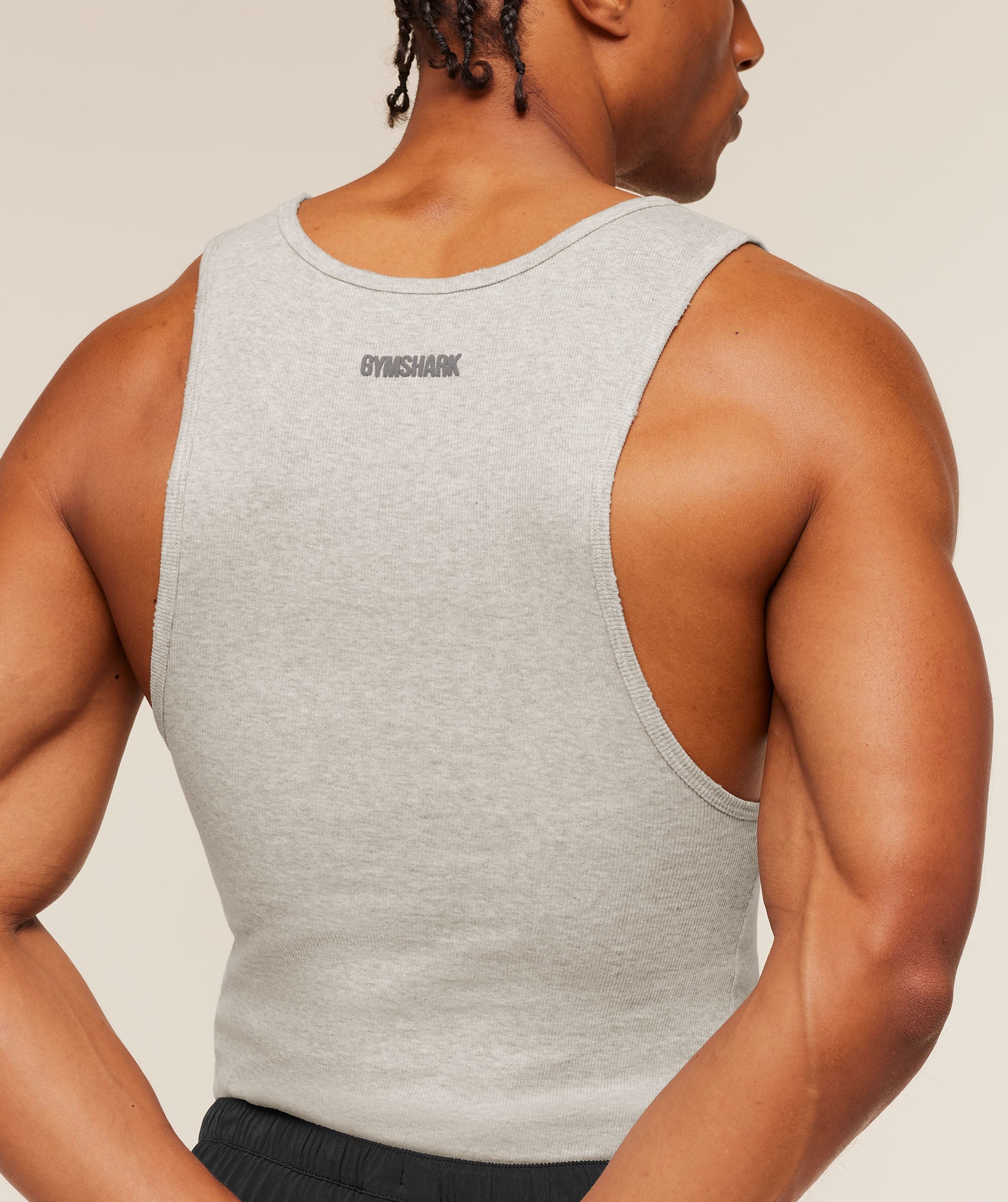 Gymshark Gymshark X Cbum Ribbed Tank Bros Stone Grey Marl