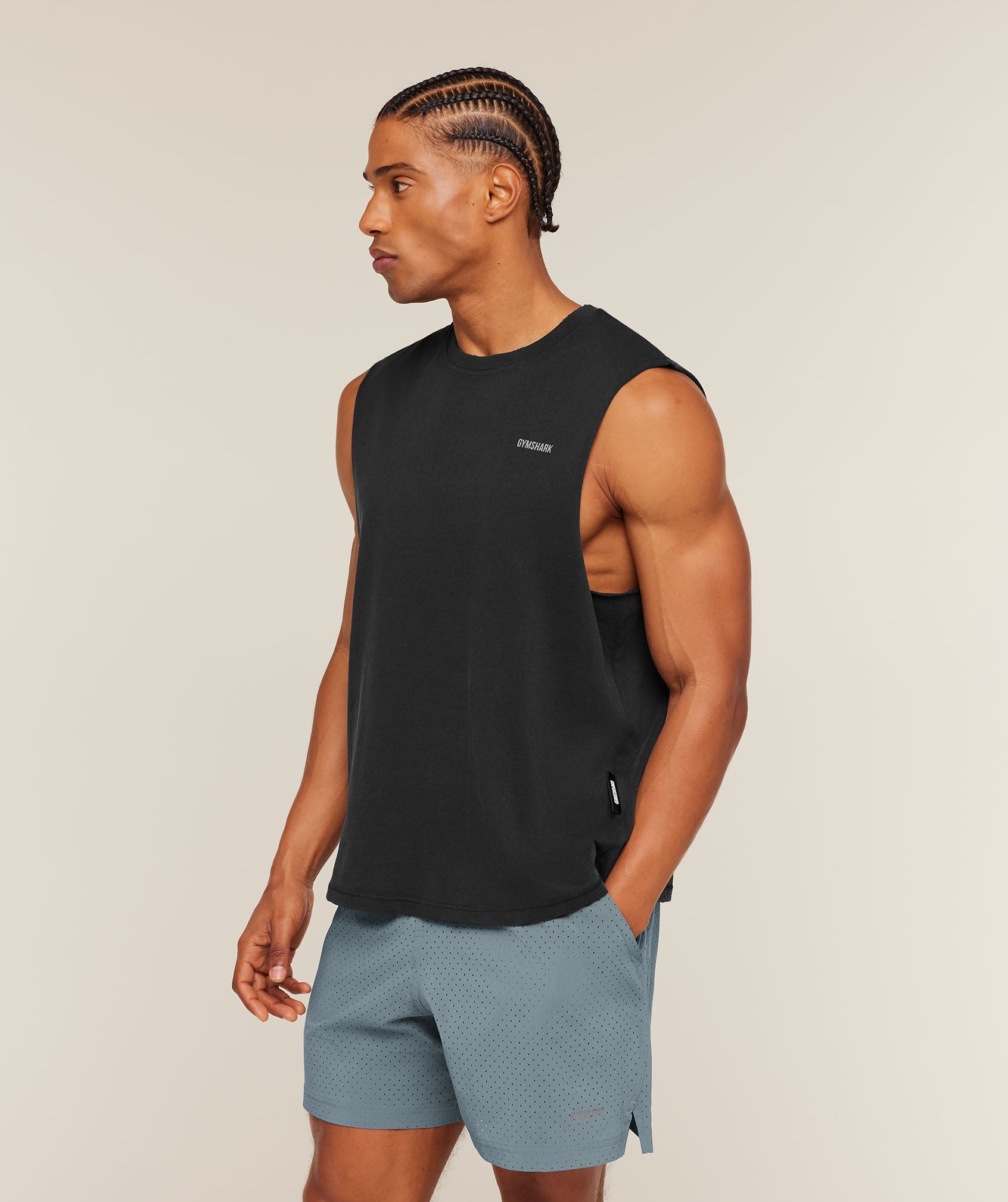 Gymshark Gymshark X Cbum Washed Sleeveless T-Shirt Black