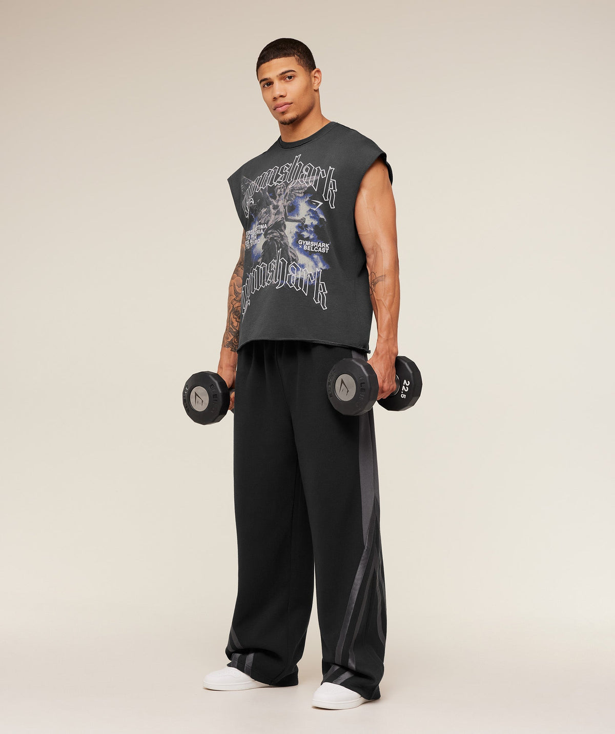 Gymshark Gymshark X Carlos Belcast Cut Off Tee Onyx Grey