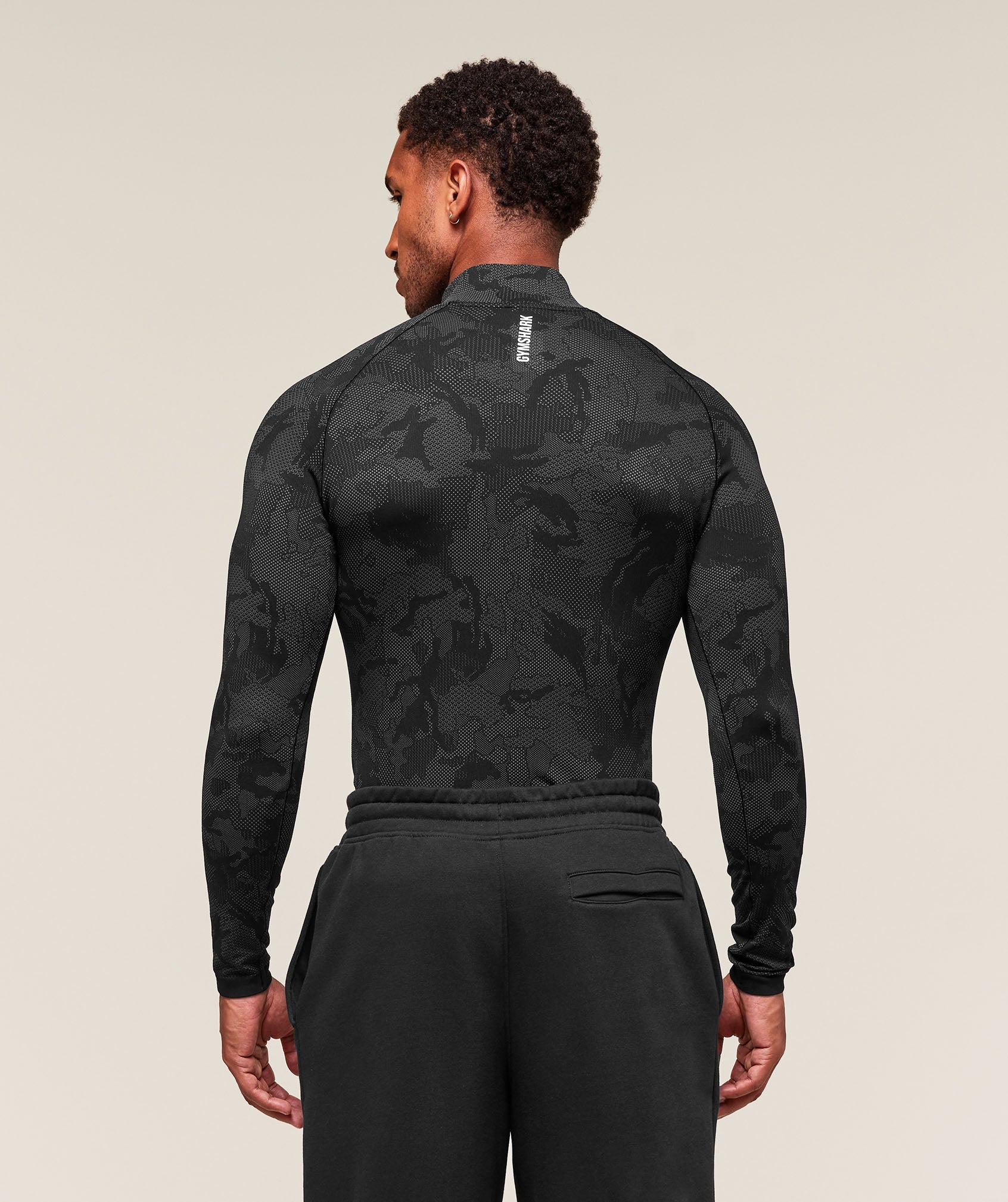 Gymshark Geo Seamless 1/4 Zip Black