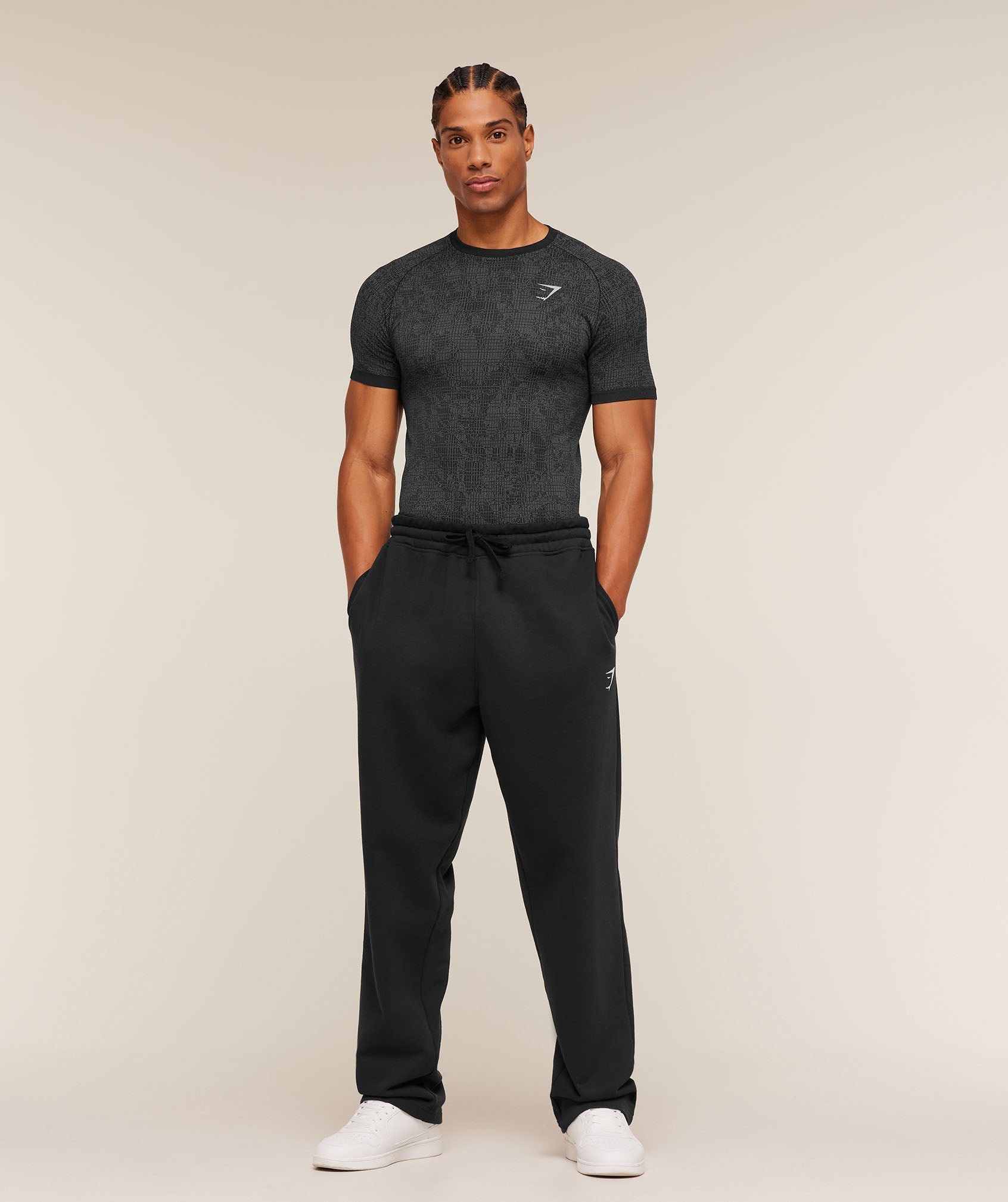Gymshark Geo Seamless Grid T-Shirt Black