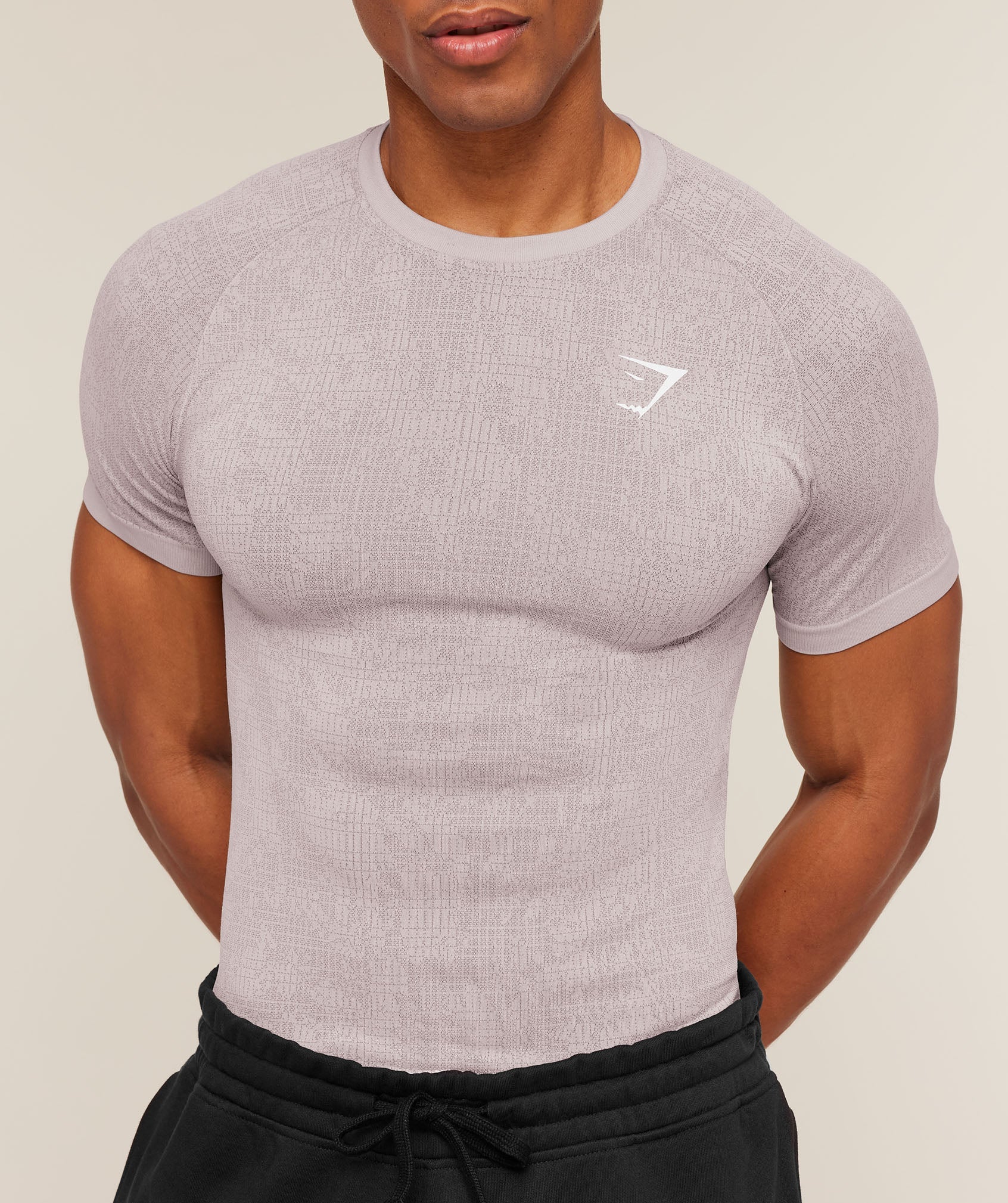 Gymshark Geo Seamless Grid T-Shirt Dawn Purple