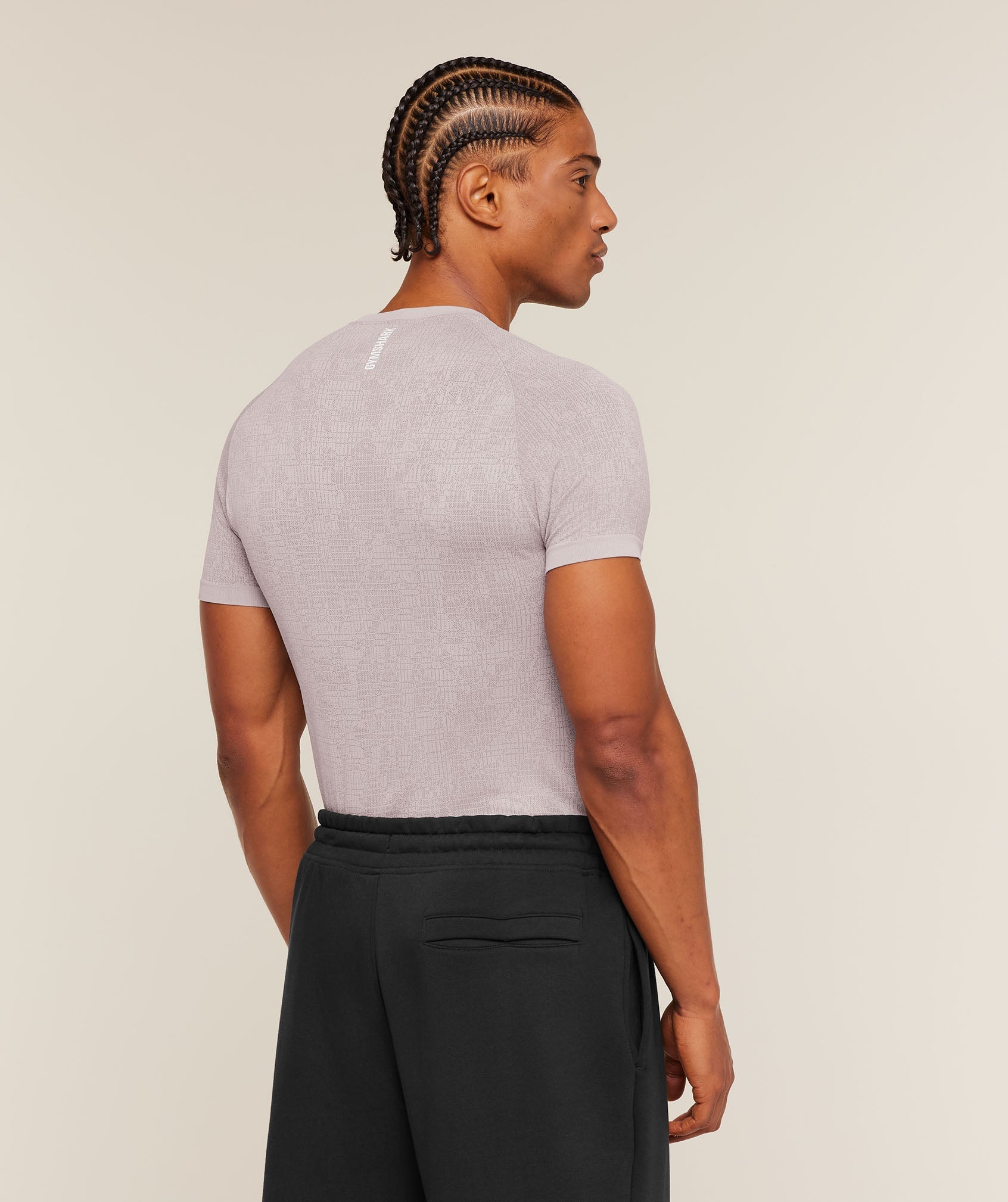 Gymshark Geo Seamless Grid T-Shirt Dawn Purple