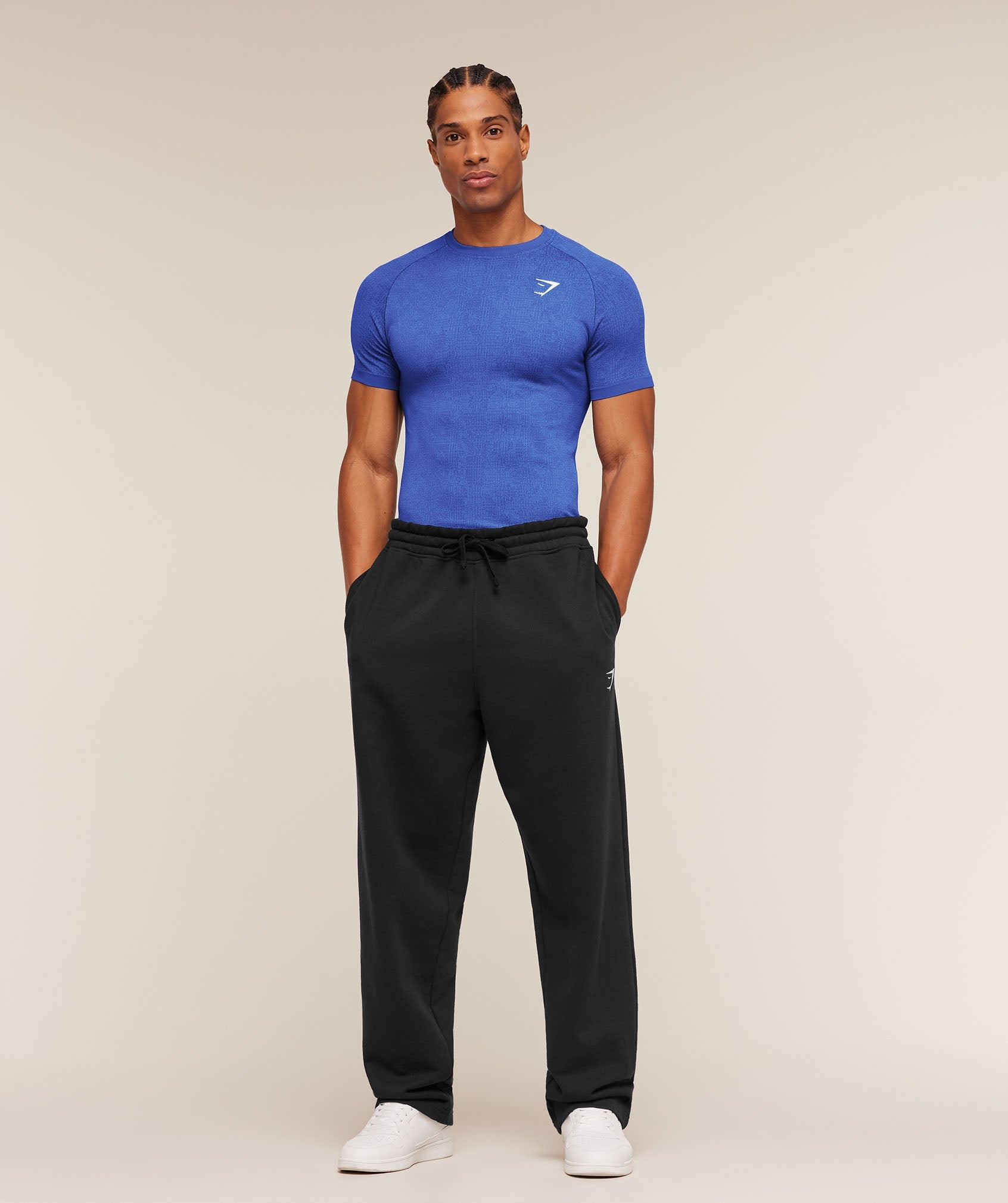 Gymshark Geo Seamless Grid T-Shirt Force Blue