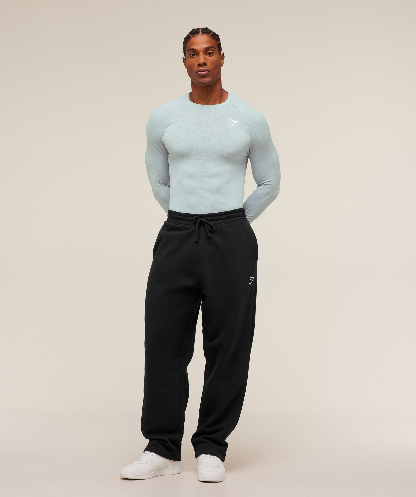 Gymshark Geo Seamless Long Sleeve T-Shirt Smoke Blue
