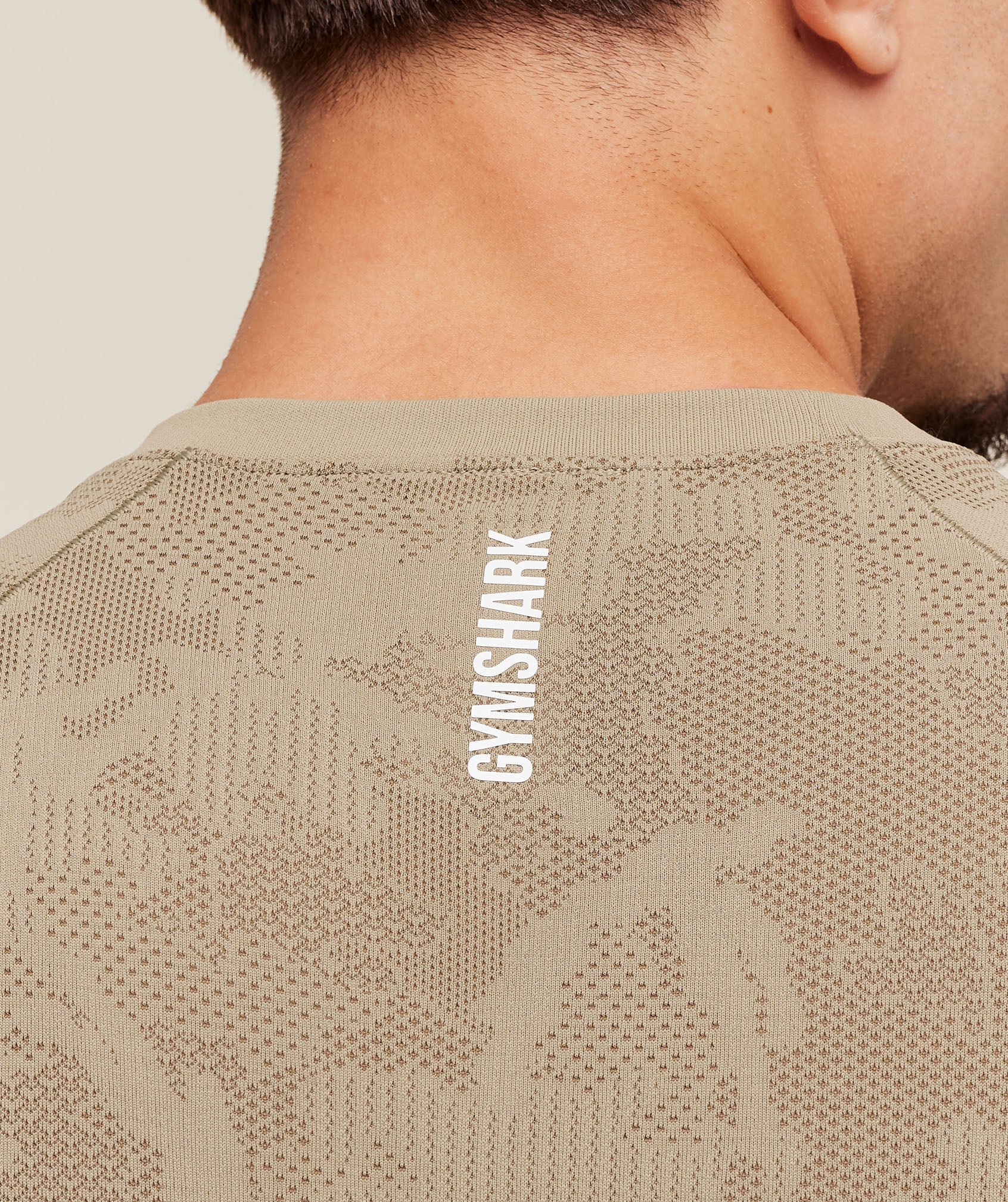 Gymshark Geo Seamless T-Shirt Cement Brown