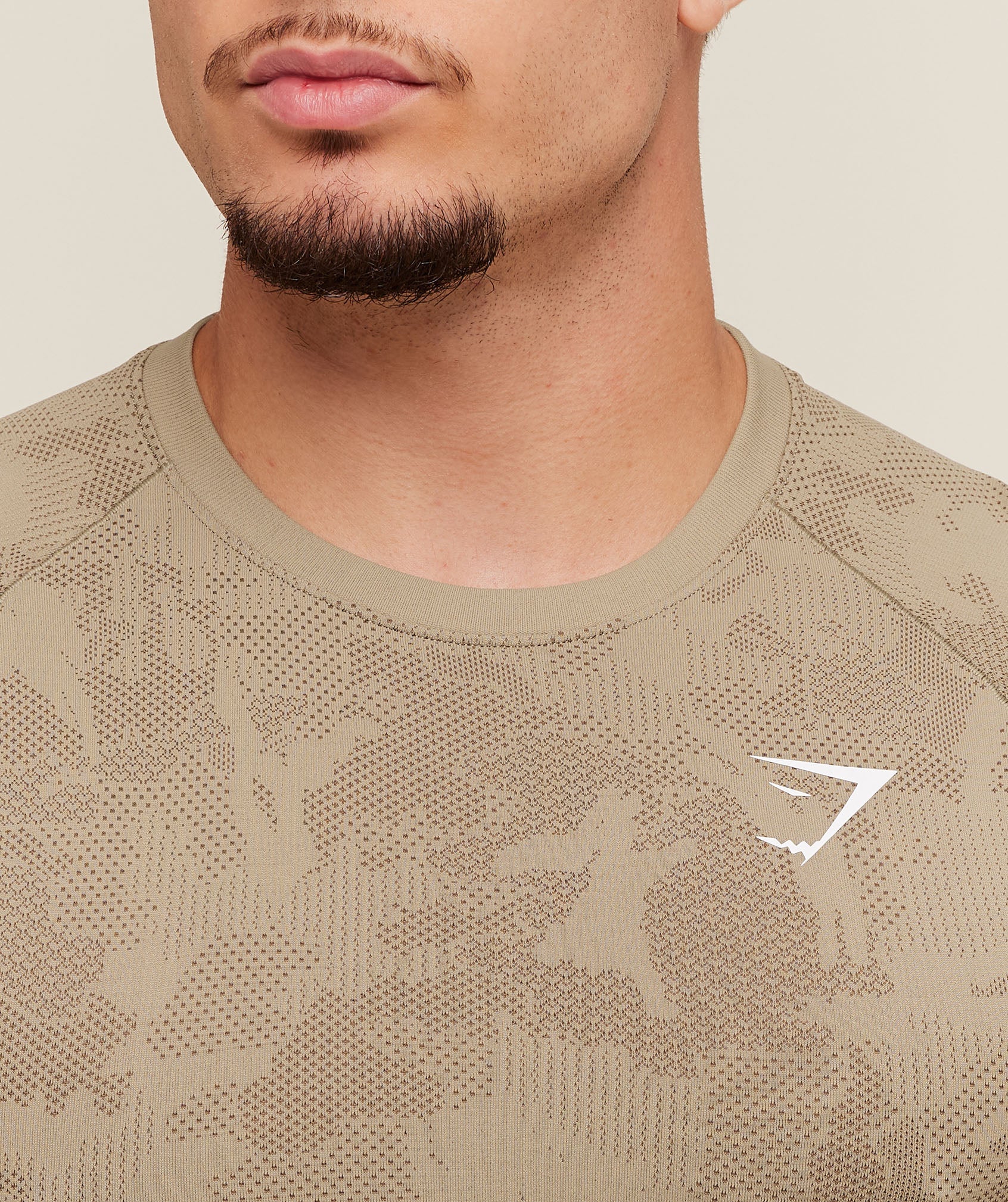 Gymshark Geo Seamless T-Shirt Cement Brown