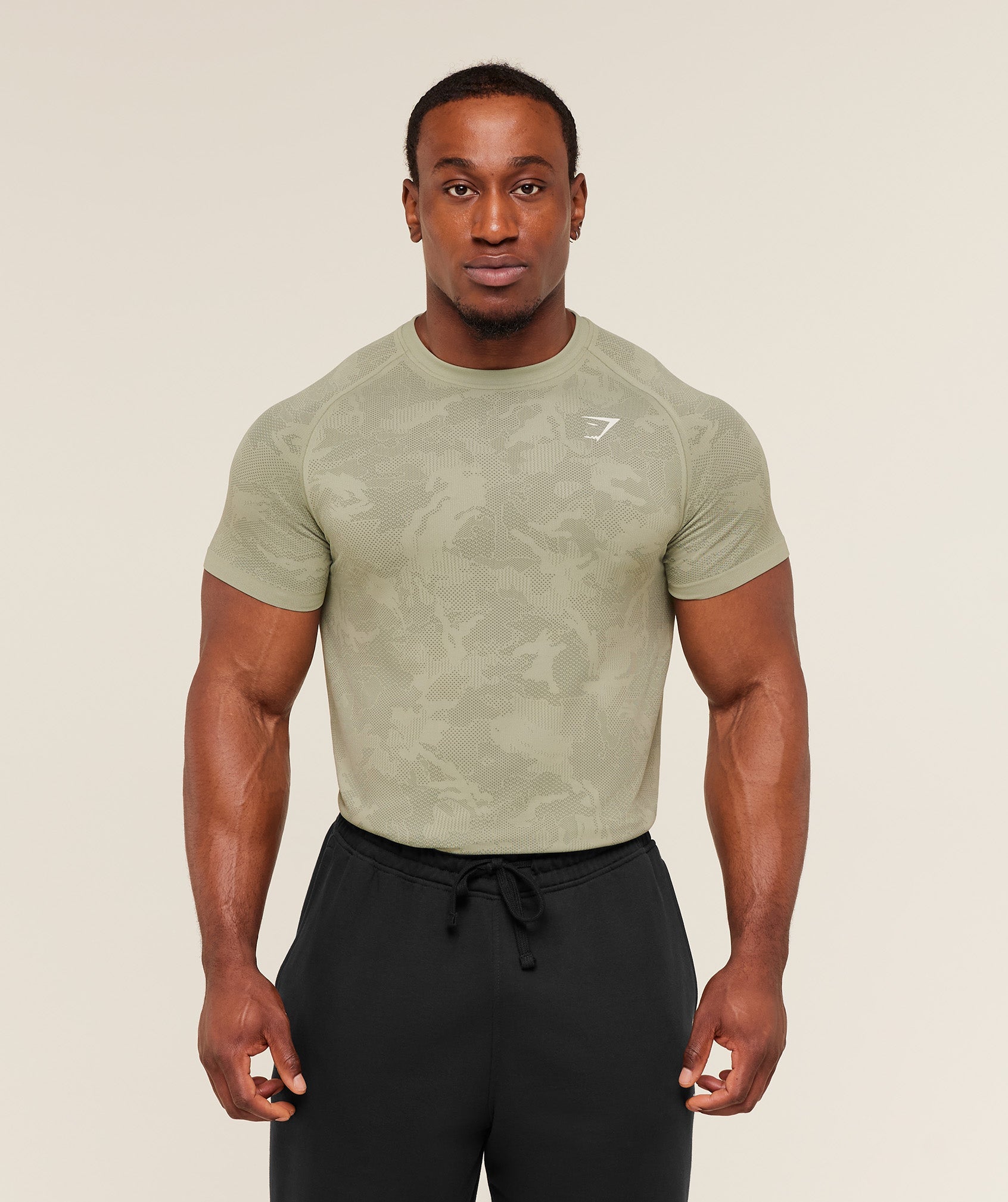 Gymshark Geo Seamless T-Shirt Haze Green