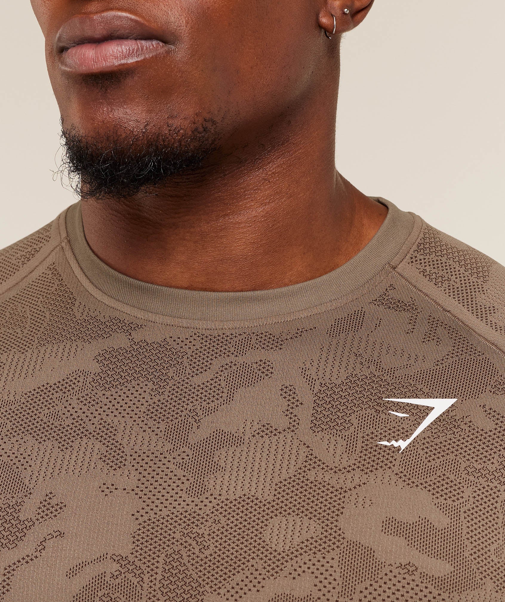 Gymshark Geo Seamless T-Shirt Lifestyle Brown