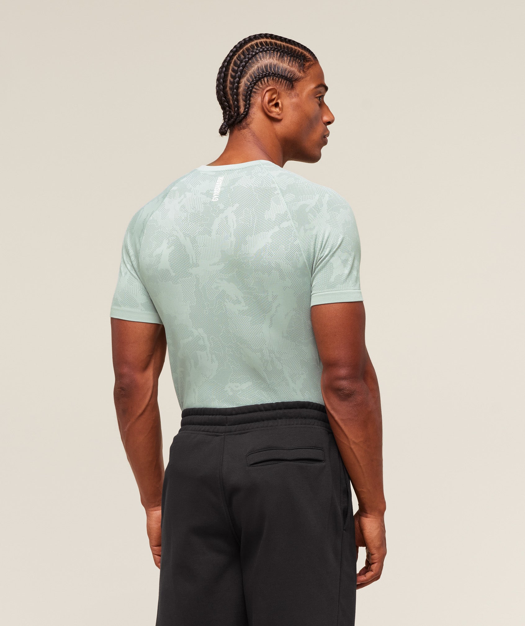 Gymshark Geo Seamless T-Shirt Morning Blue