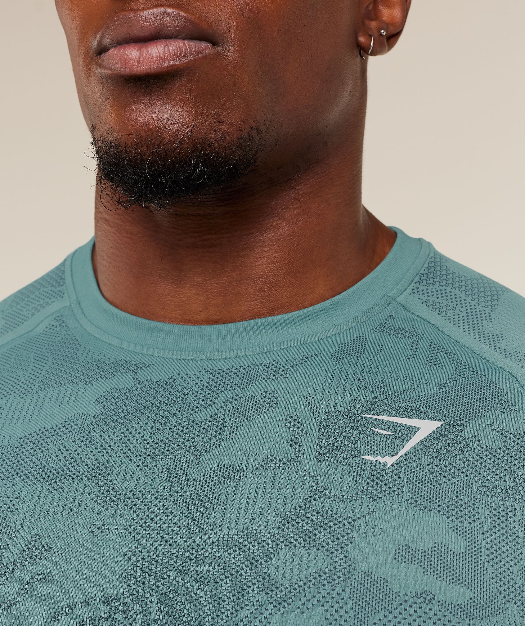 Gymshark Geo Seamless T-Shirt Storm Blue