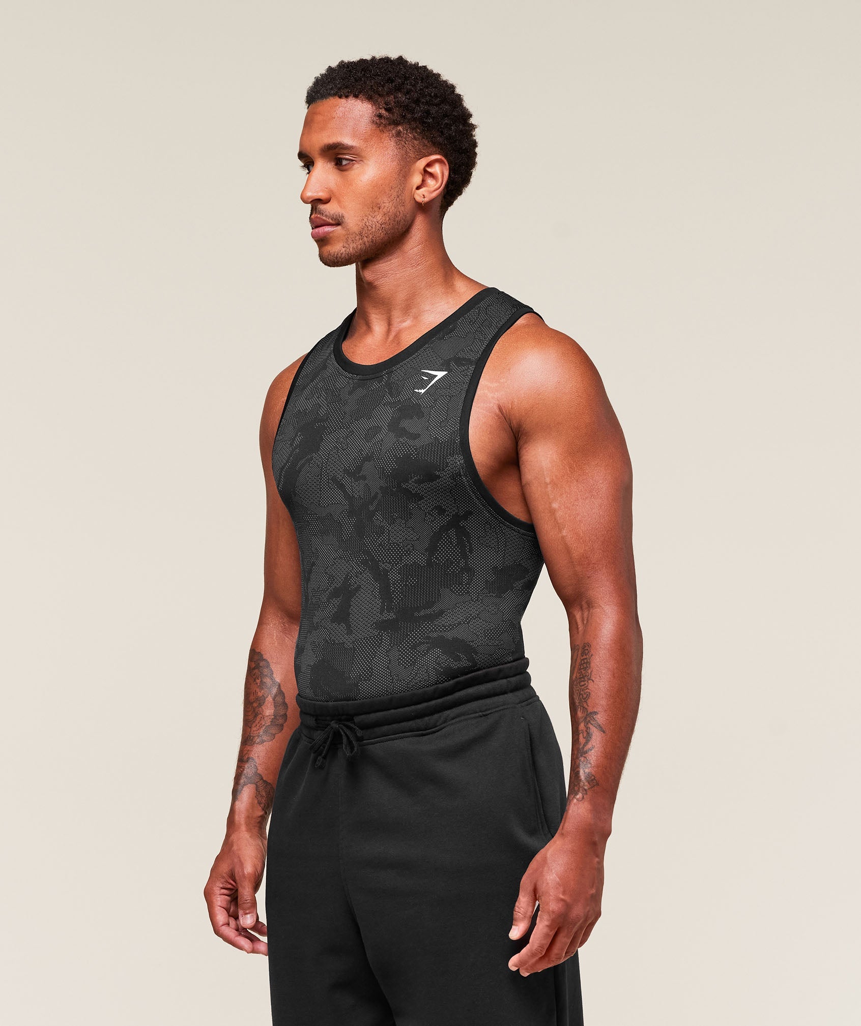 Gymshark Geo Seamless Tank Black
