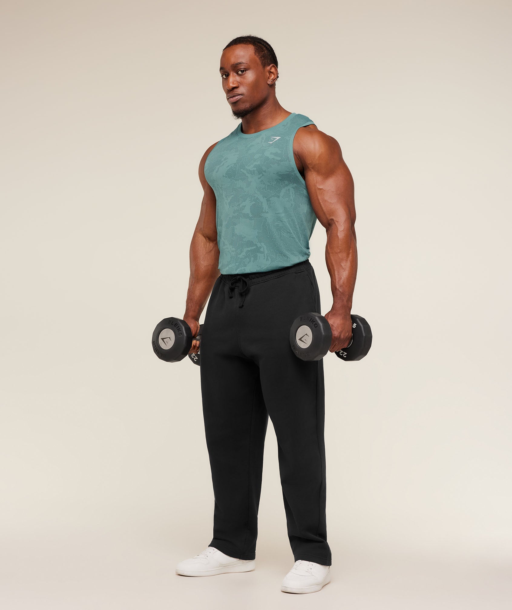 Gymshark Geo Seamless Tank Storm Blue