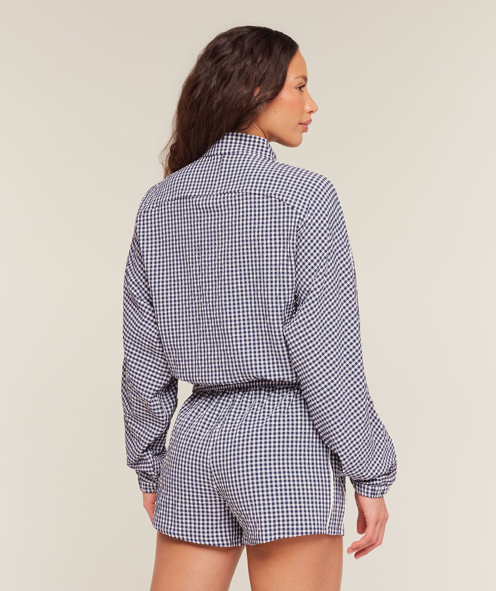 Women's Gymshark Gingham Track Jacket Indigo Purple