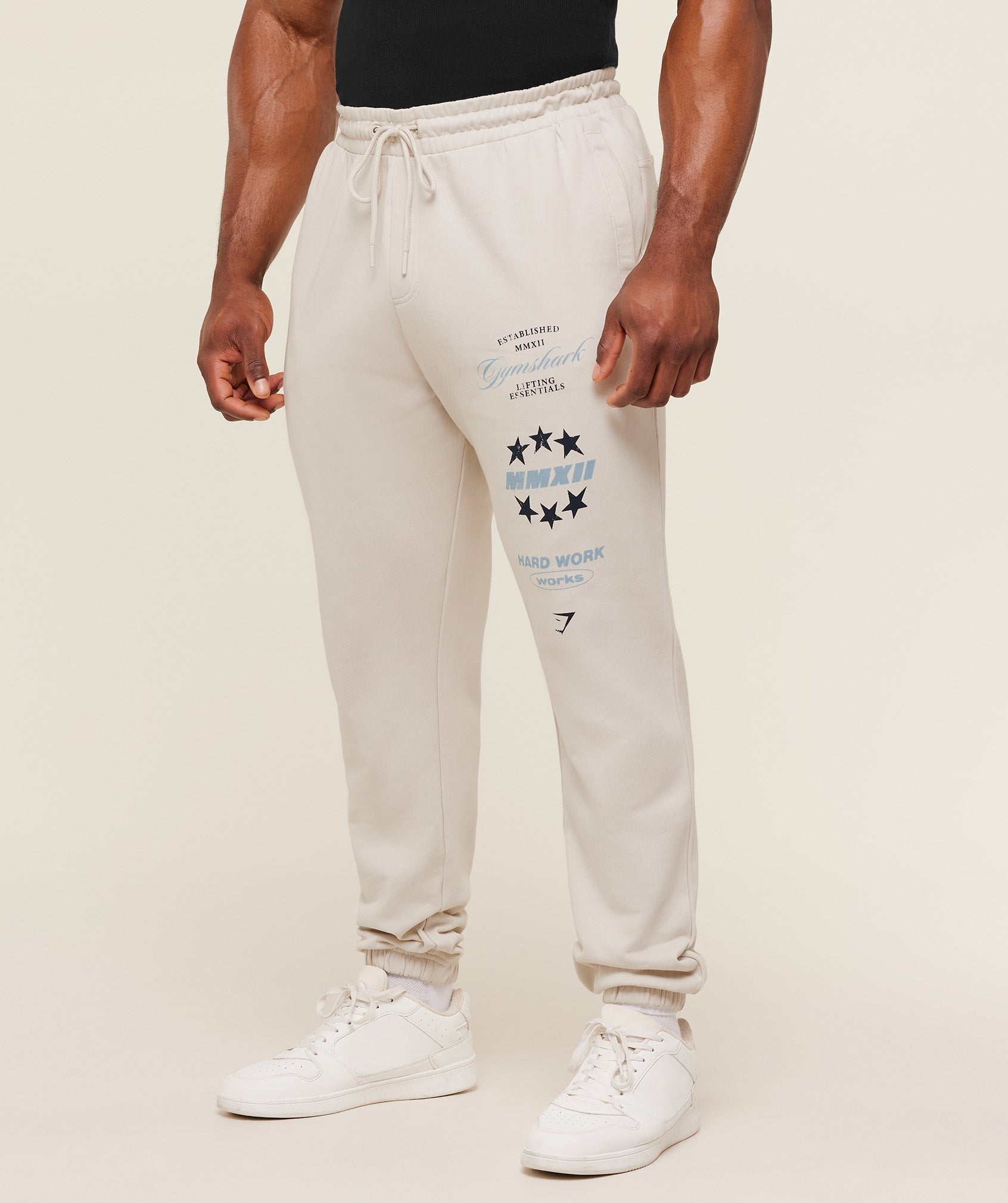 Gymshark Global Lifting Graphic Pants Tinted White